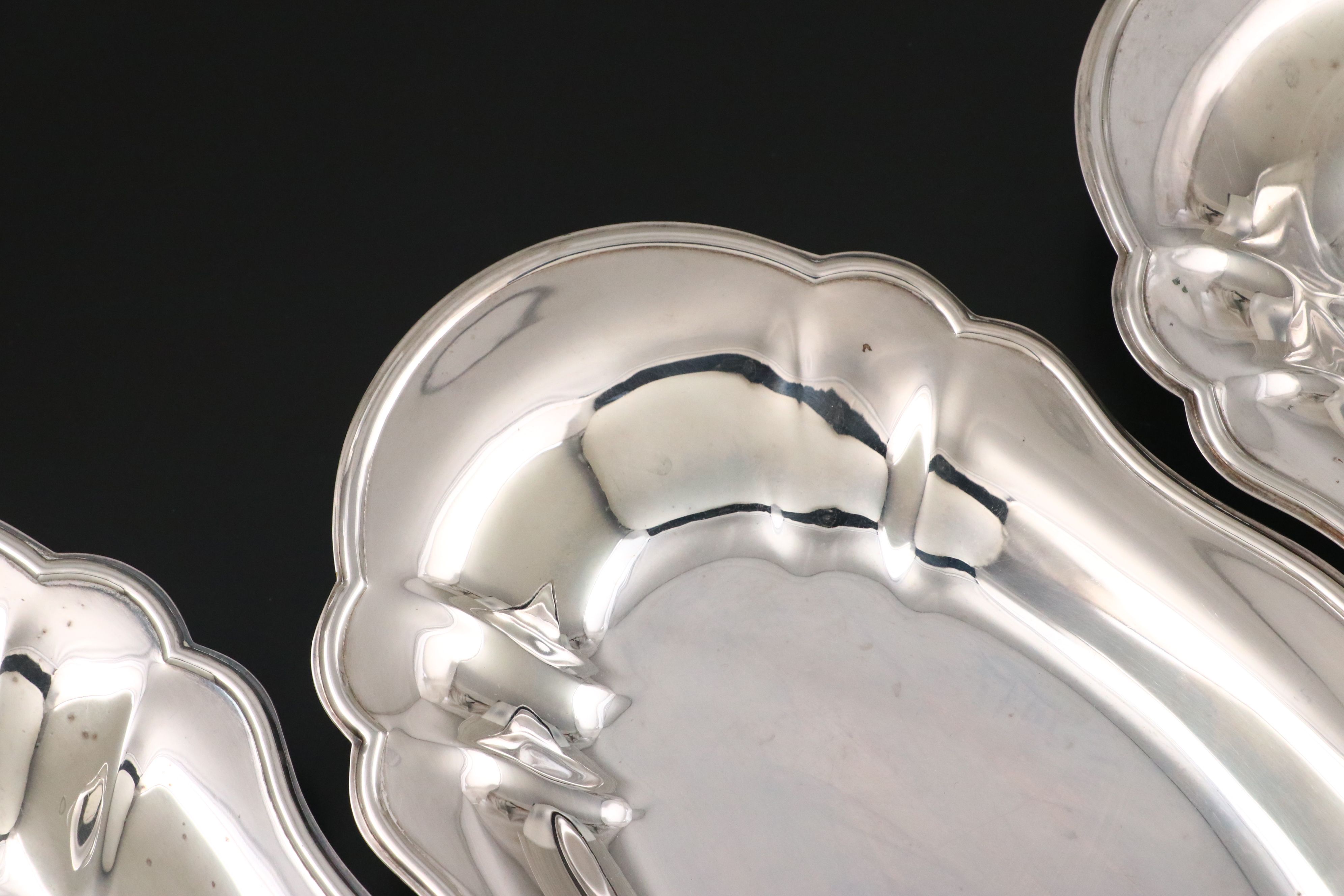 Georgian Style Silver Plate Oval Serving Dishes