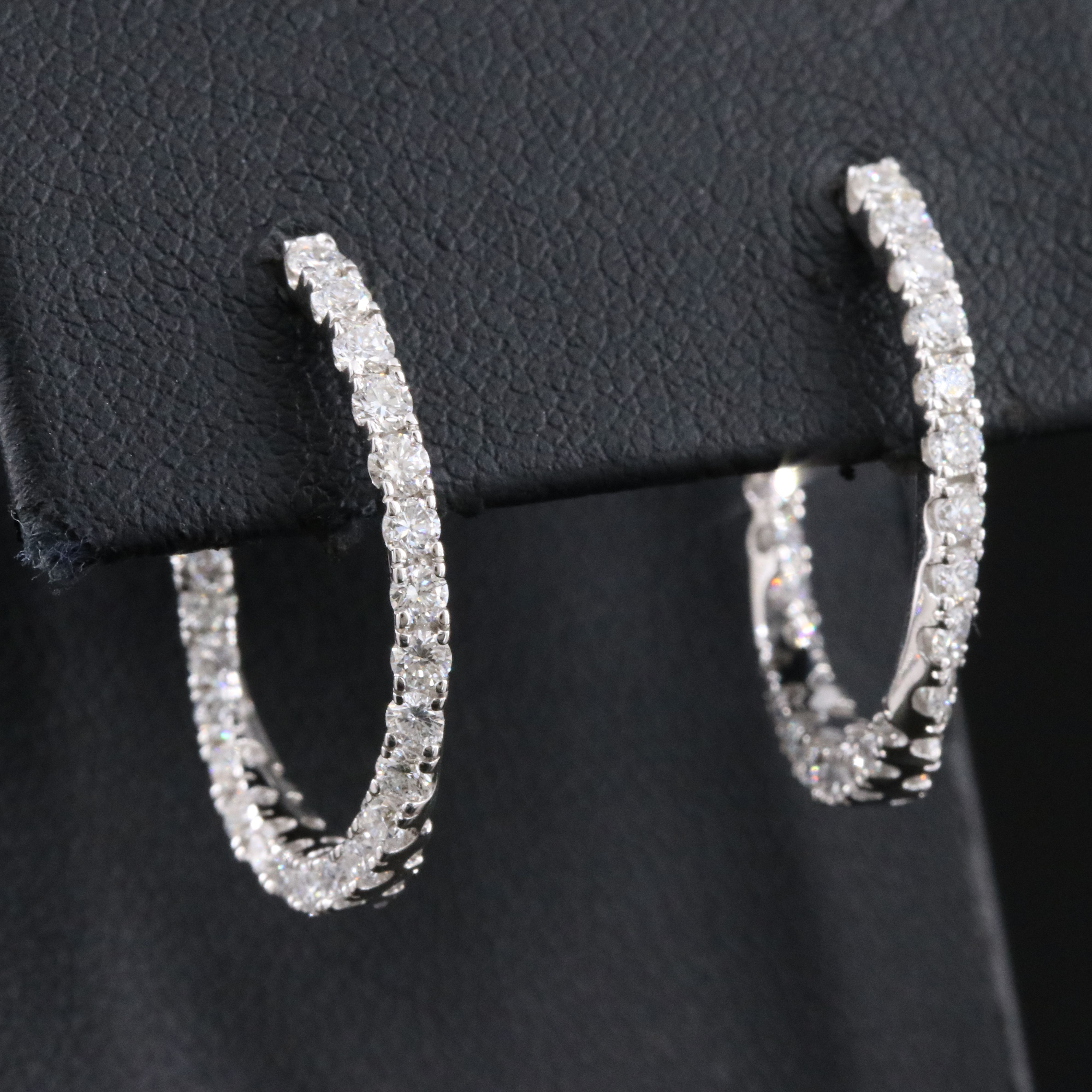 14K 1.50 CTW Lab Grown Diamond Twist Half Hoops