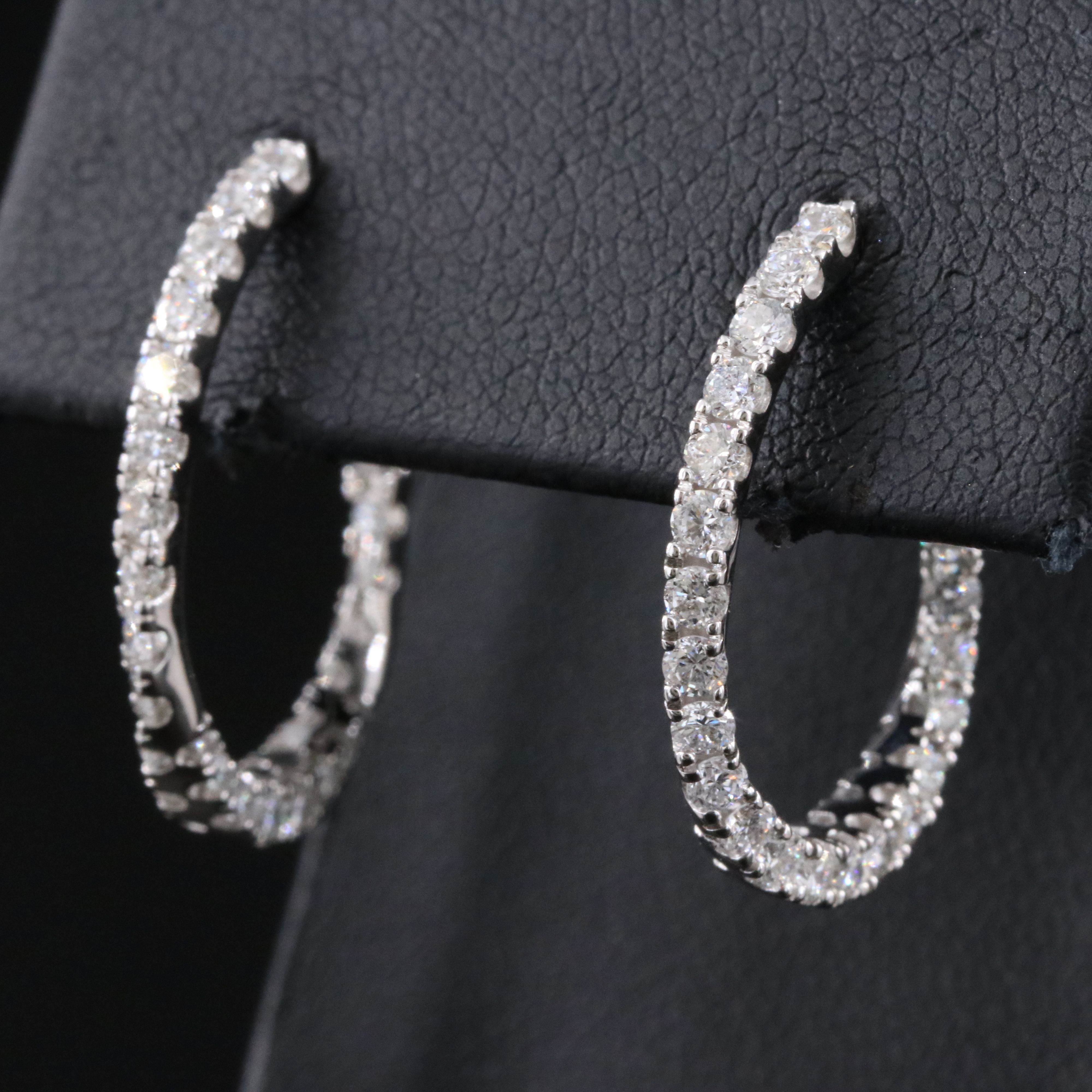14K 1.50 CTW Lab Grown Diamond Twist Half Hoops