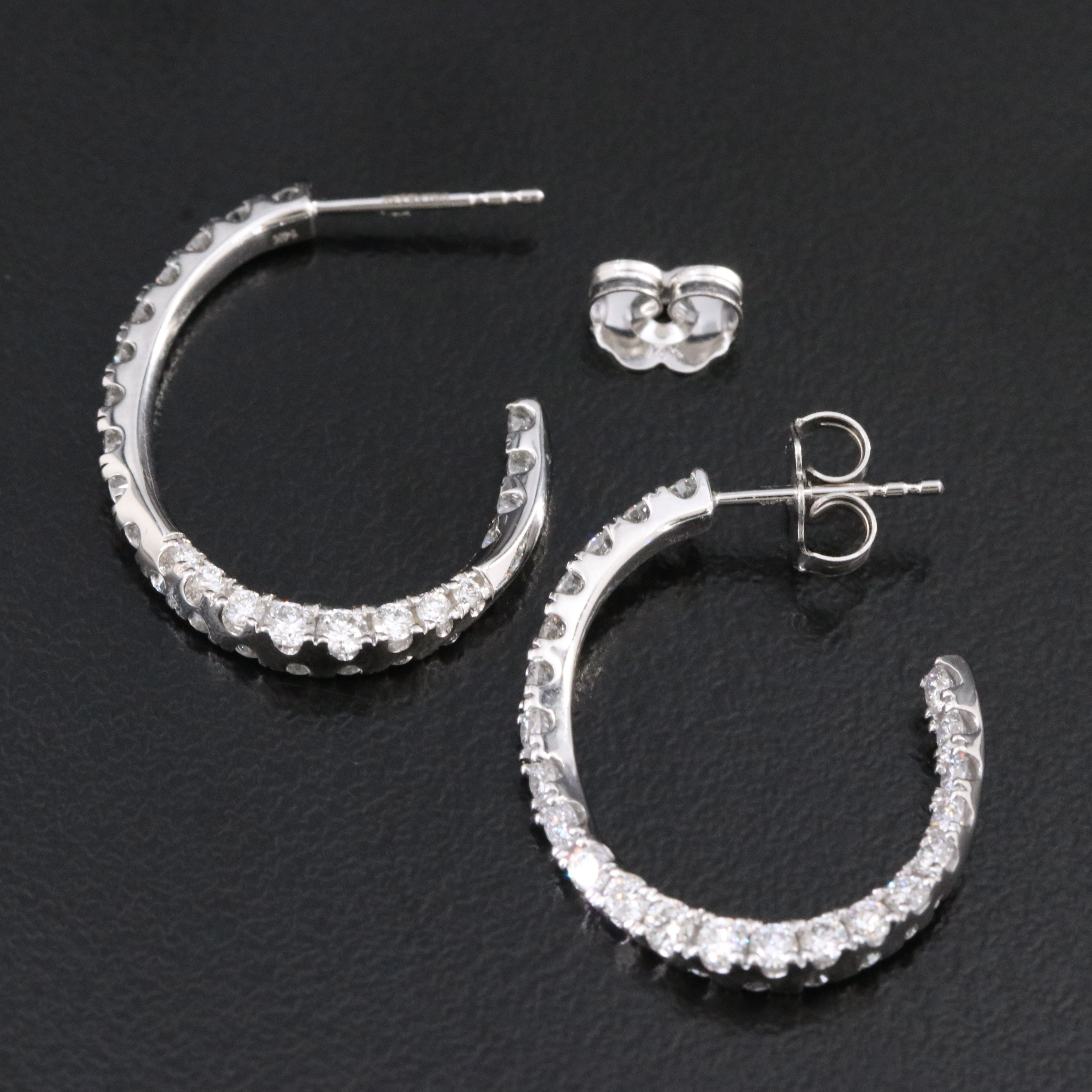 14K 1.50 CTW Lab Grown Diamond Twist Half Hoops