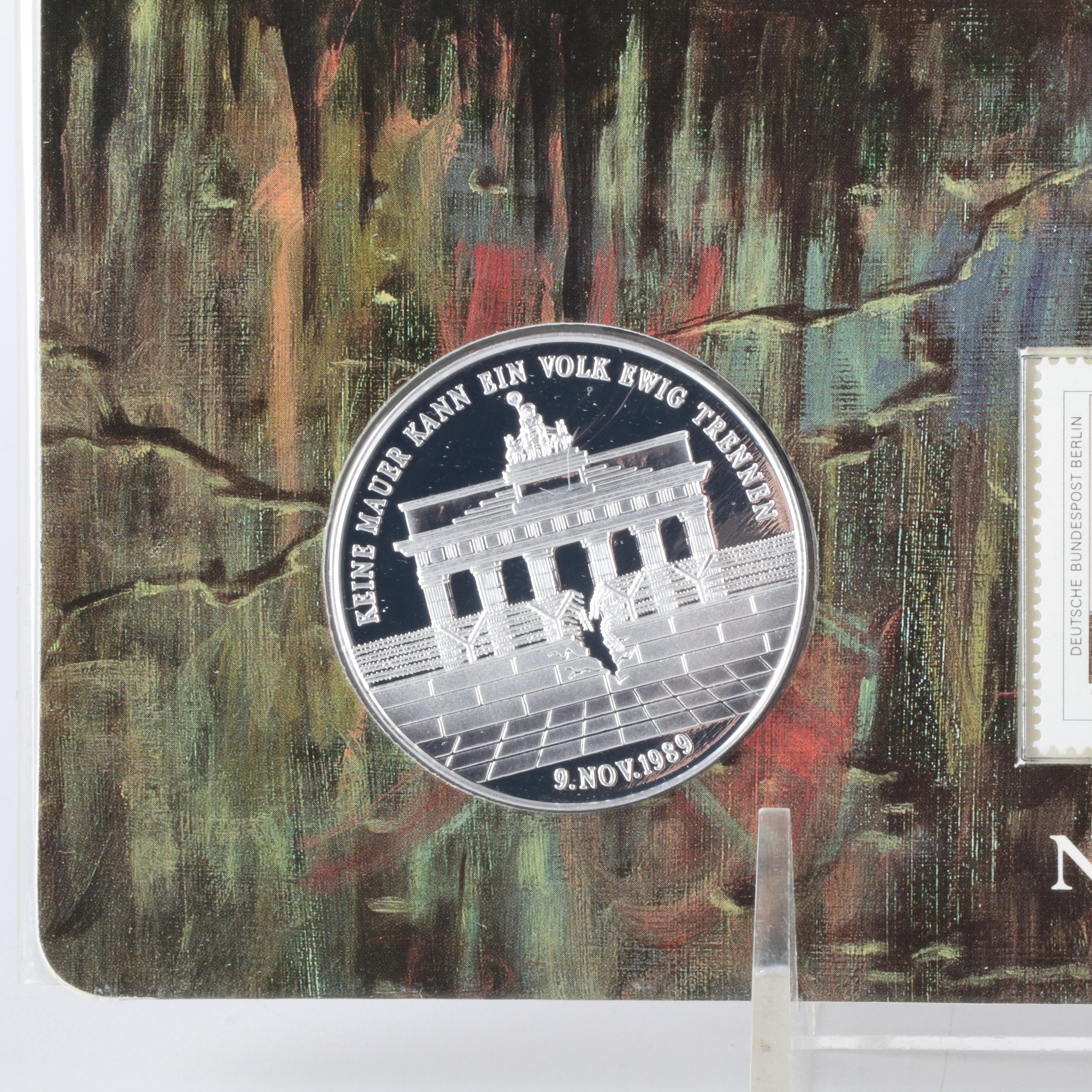 1989 Opening of the Berlin Wall Commemorative Coin and Stamp Set