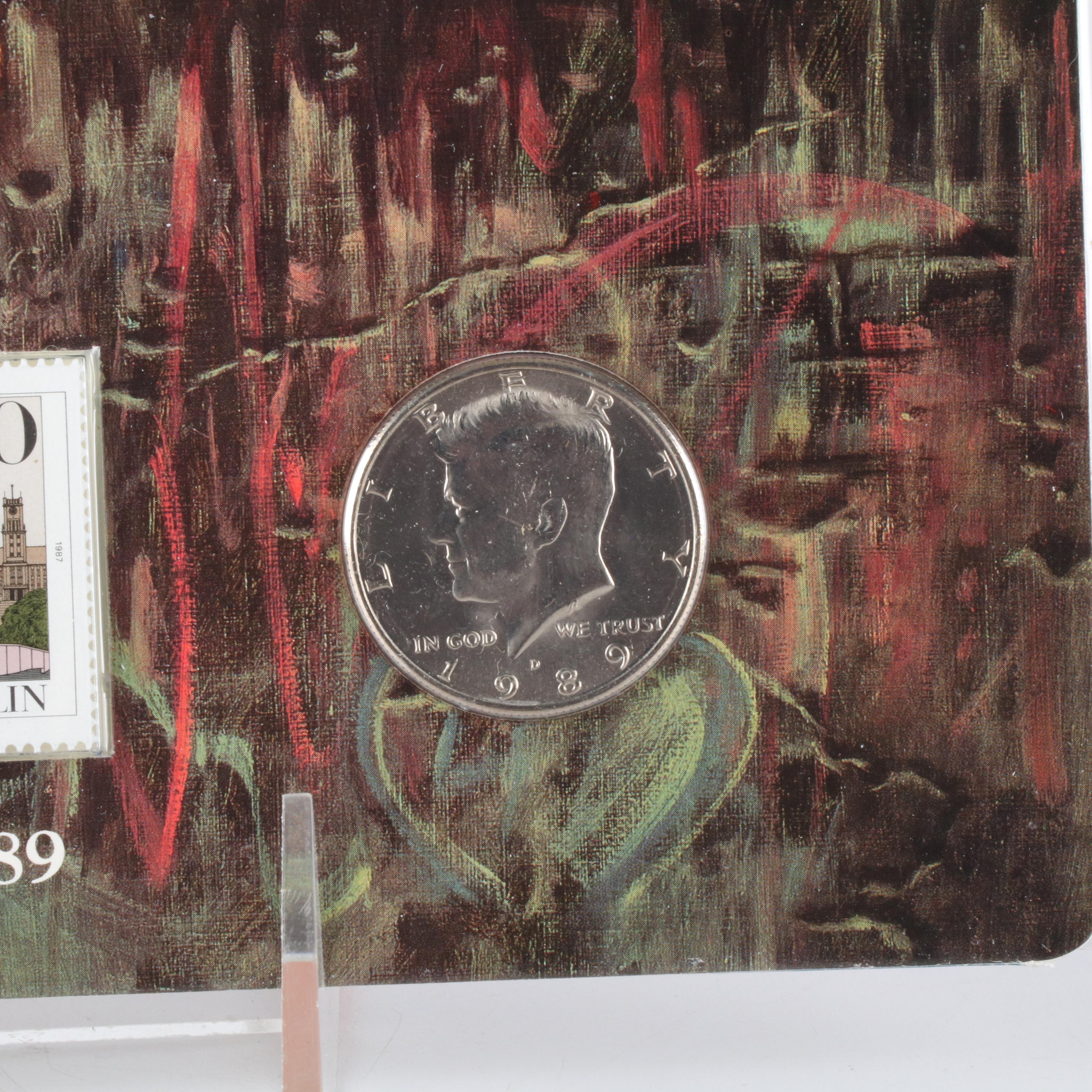 1989 Opening of the Berlin Wall Commemorative Coin and Stamp Set