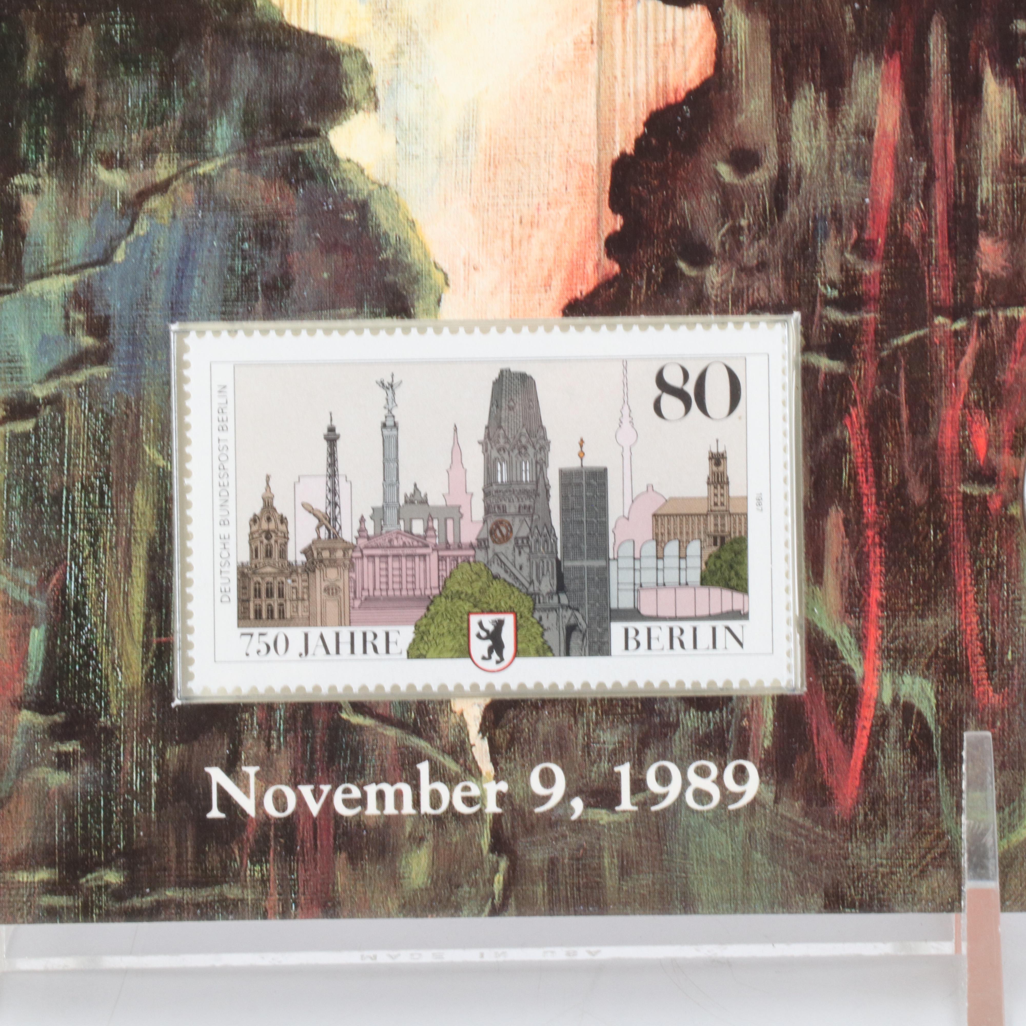 1989 Opening of the Berlin Wall Commemorative Coin and Stamp Set