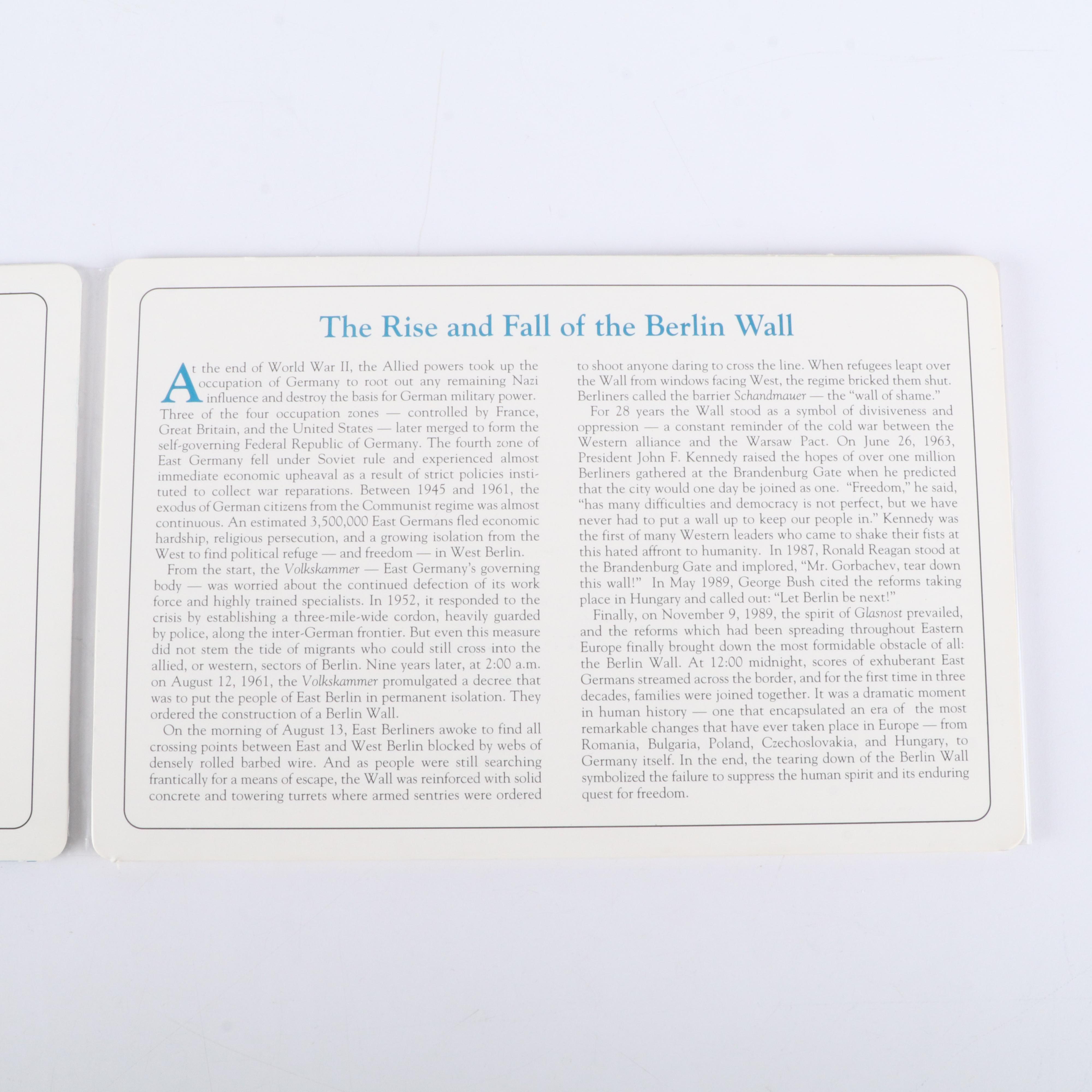 1989 Opening of the Berlin Wall Commemorative Coin and Stamp Set