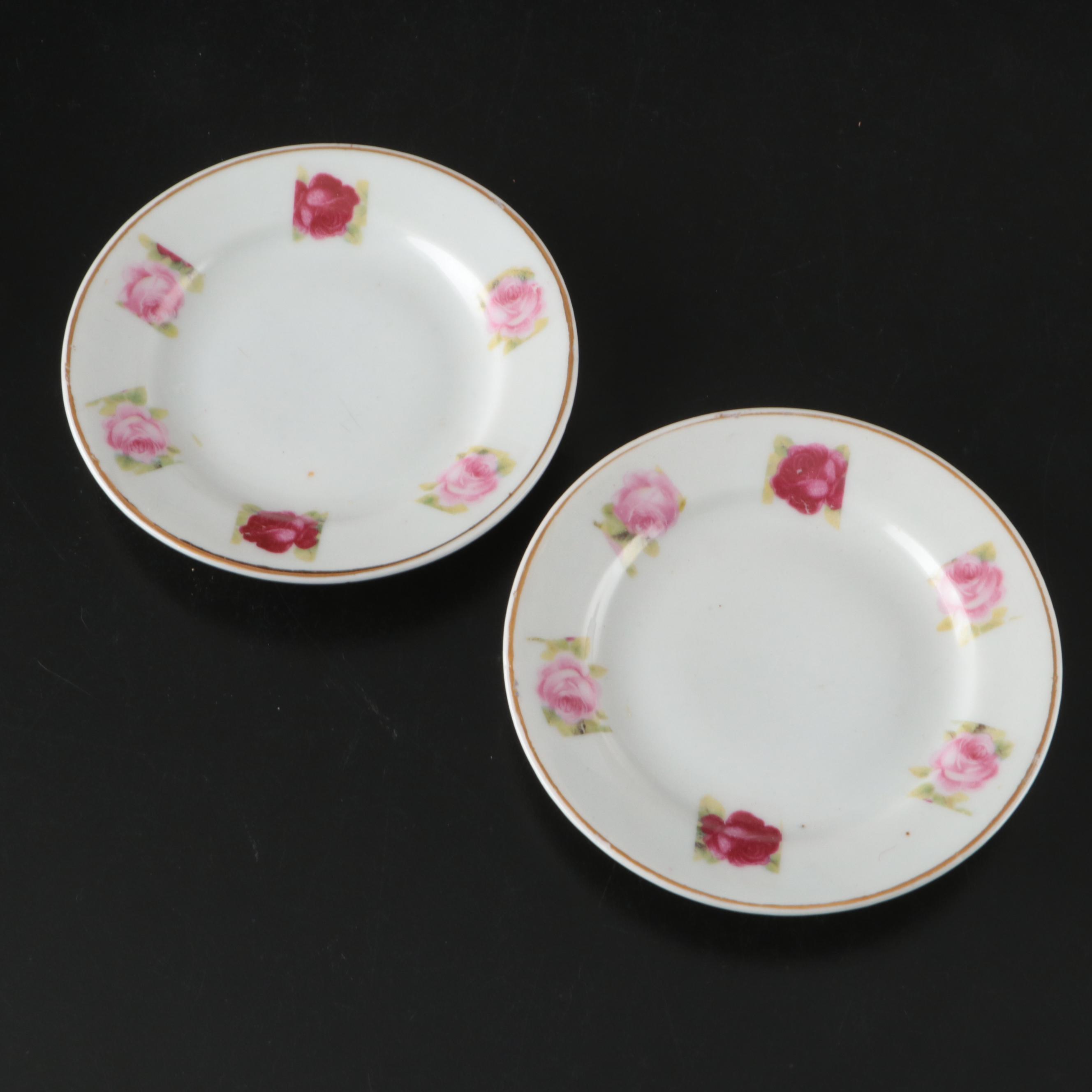 Vintage Rose Pattern and Miniature Tea Sets, Mid to Late 20th Century