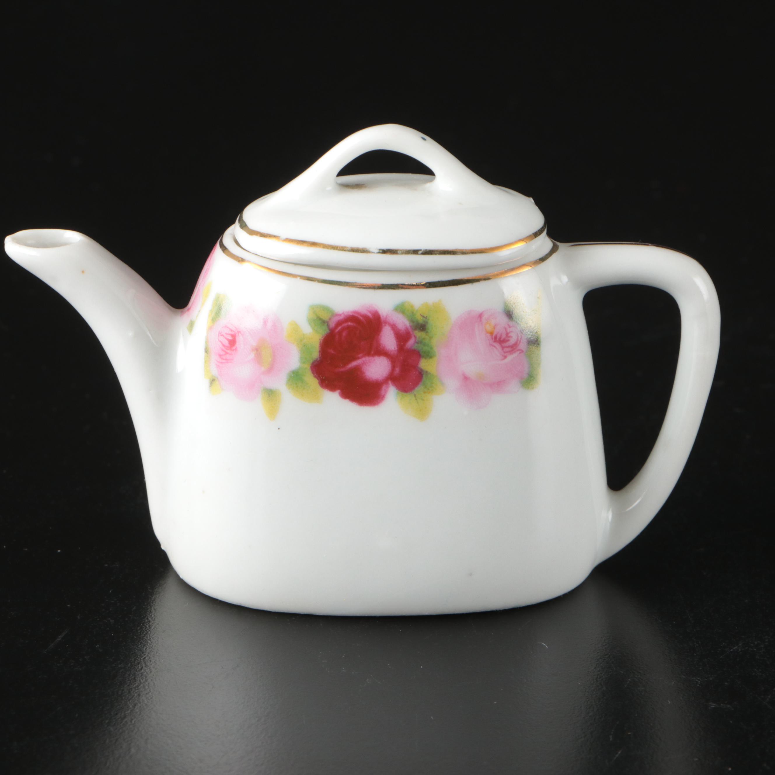 Vintage Rose Pattern and Miniature Tea Sets, Mid to Late 20th Century