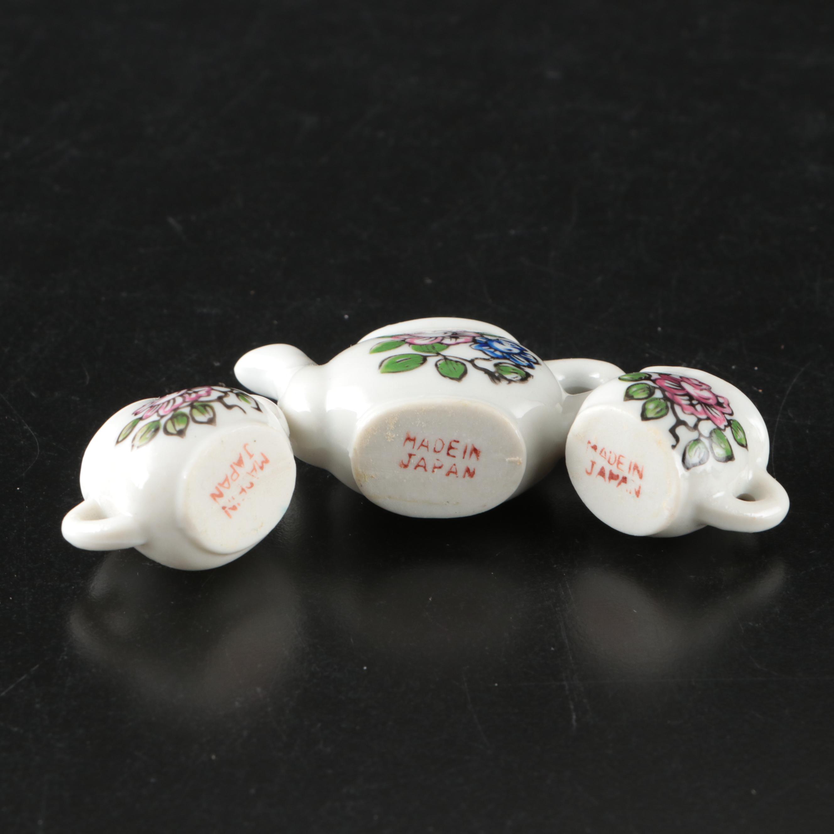 Vintage Rose Pattern and Miniature Tea Sets, Mid to Late 20th Century