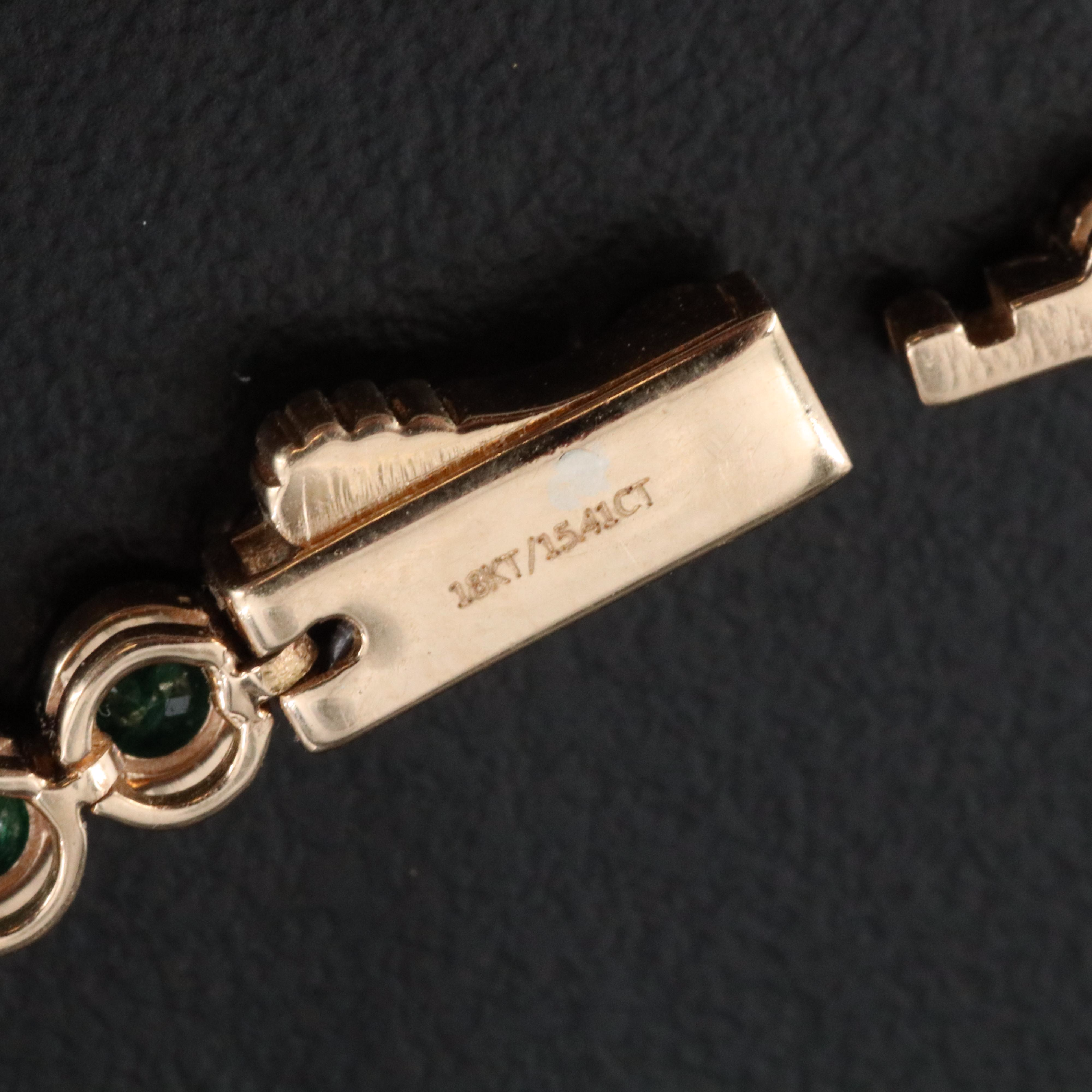 18K 15.41 CTW Emerald Rivière Necklace