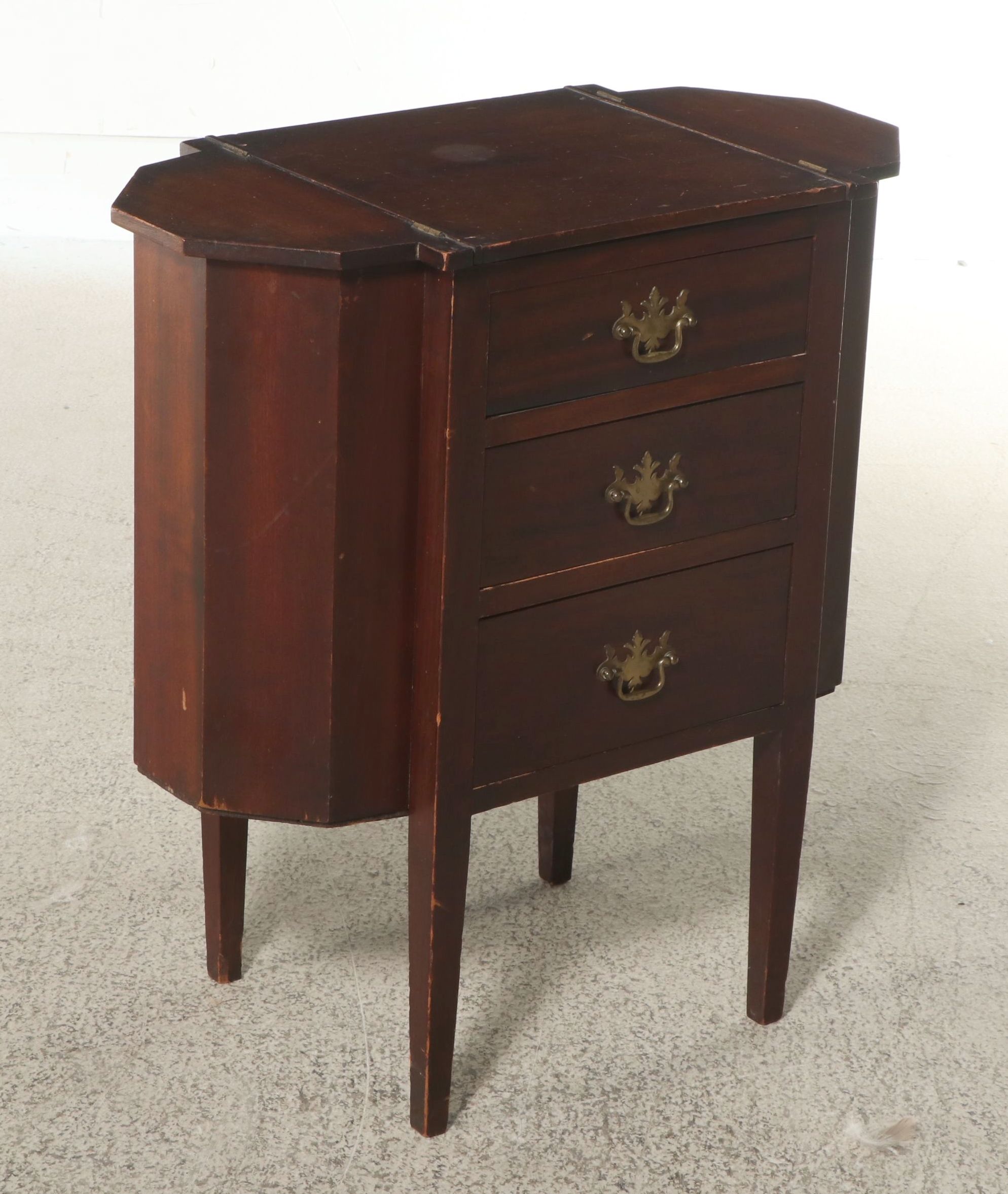Martha Washington Style Mahogany Sewing Cabinet, Early to Mid-20th Century