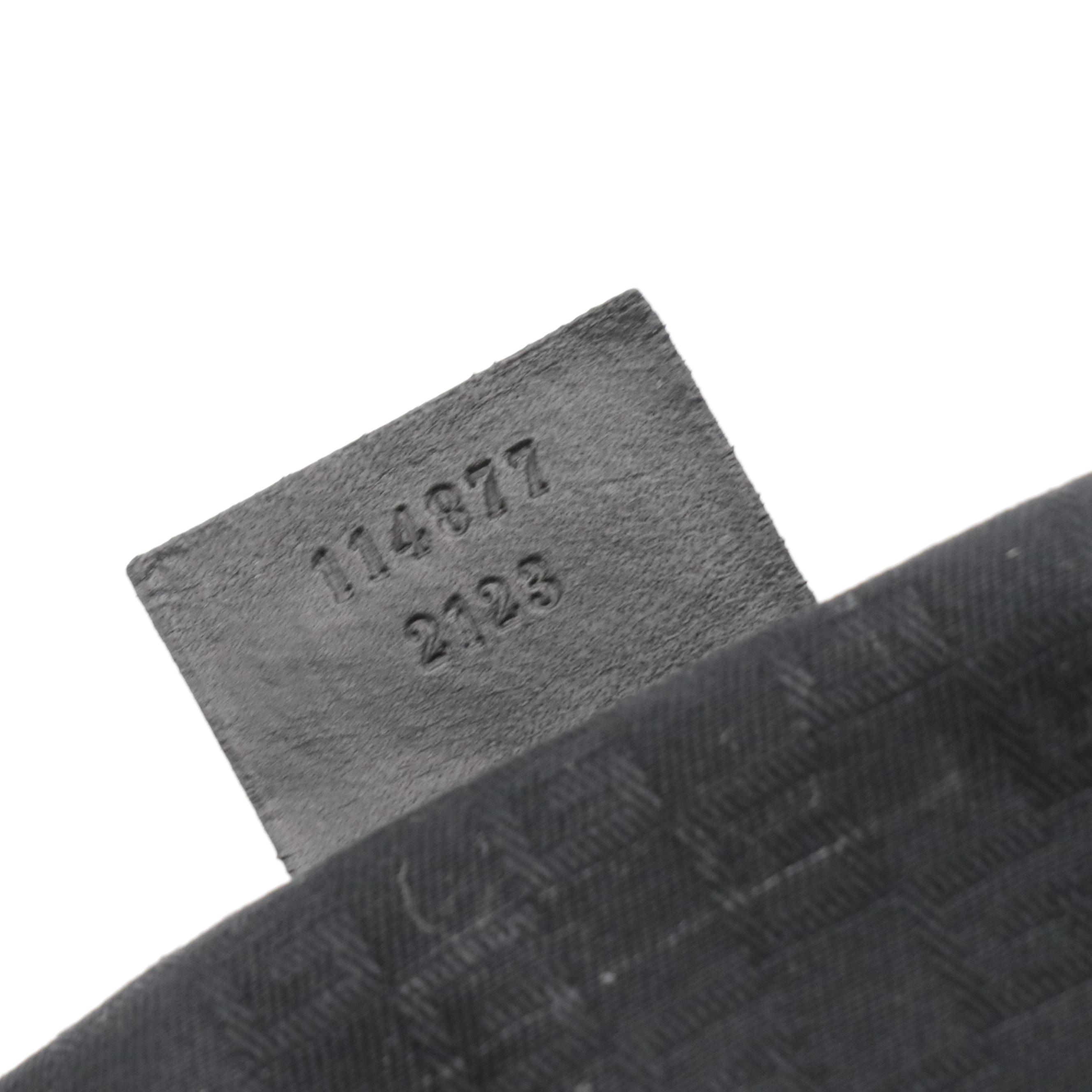 Gucci Small Reins Shoulder Bag in Black Canvas with Perforated Leather Trim