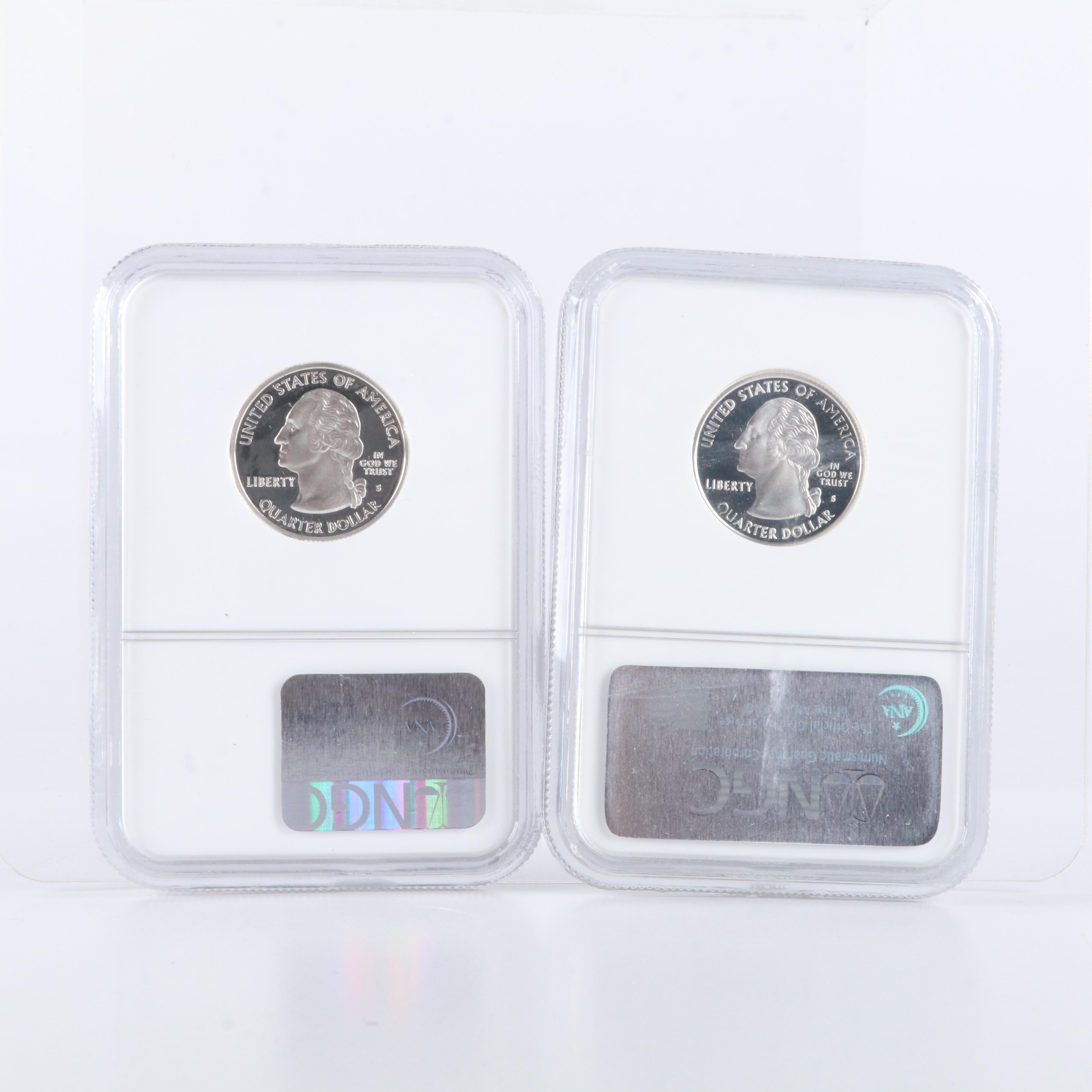 Fourteen Different NGC PF 69 Ultra Cameo Silver State Quarters