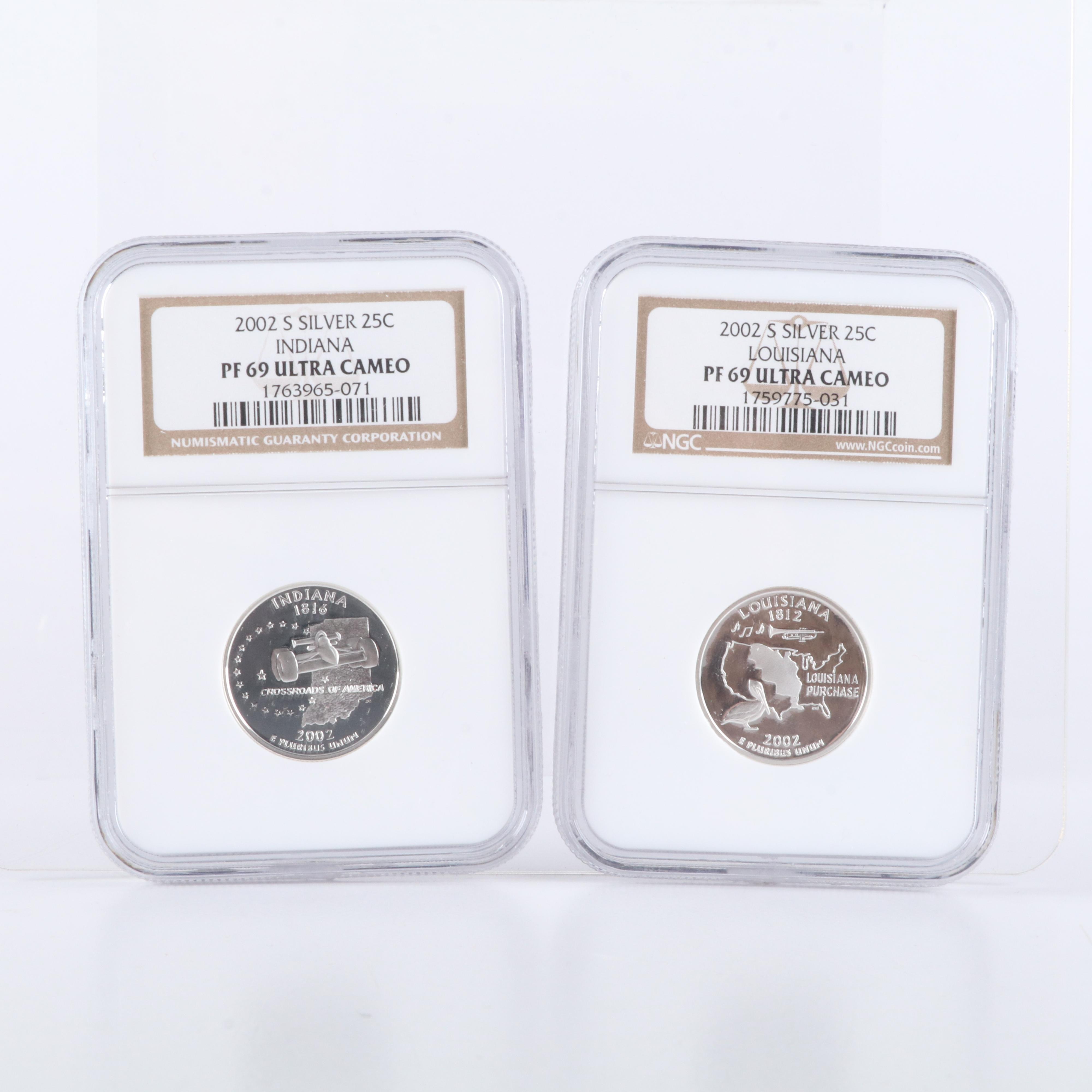 Fourteen Different NGC PF 69 Ultra Cameo Silver State Quarters