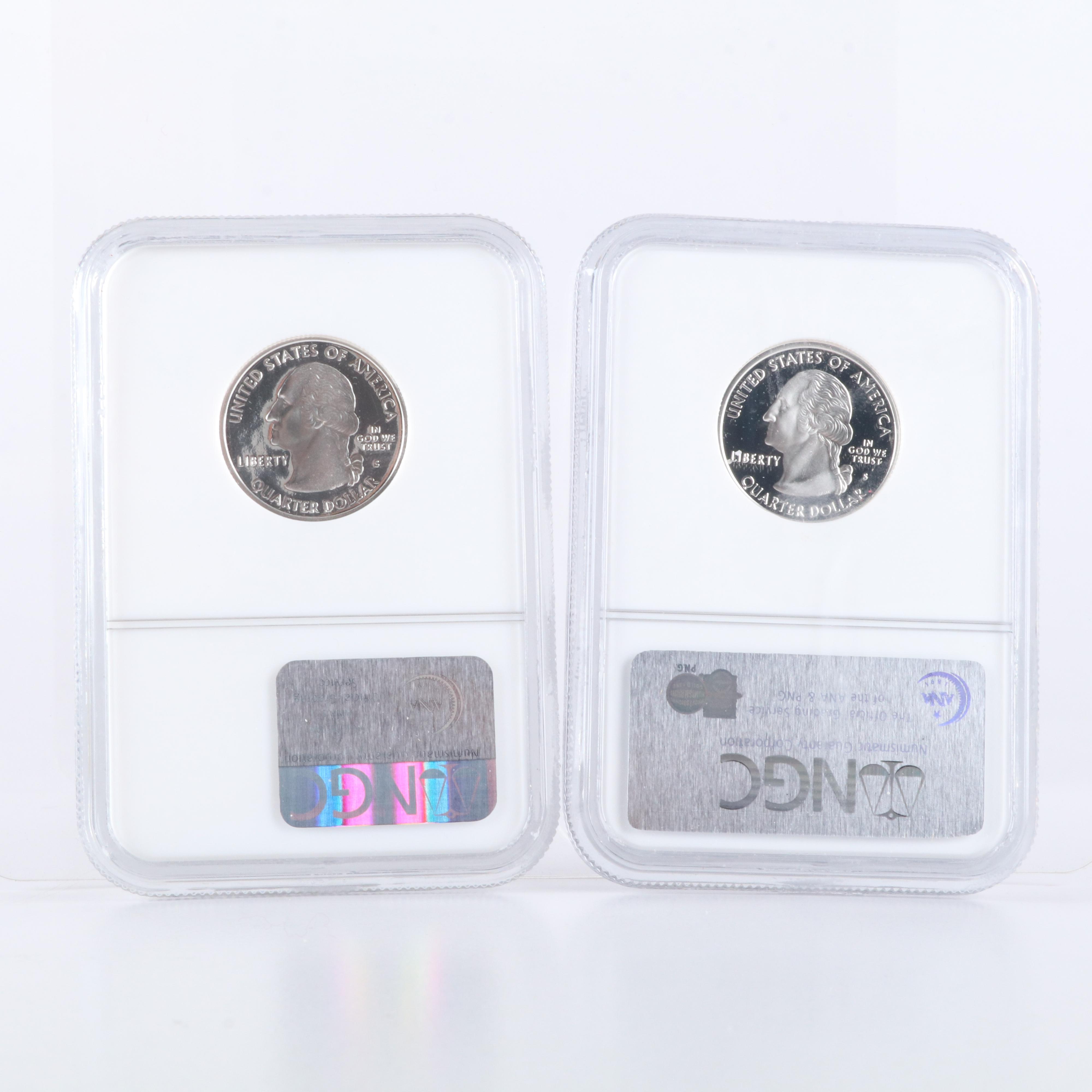 Fourteen Different NGC PF 69 Ultra Cameo Silver State Quarters