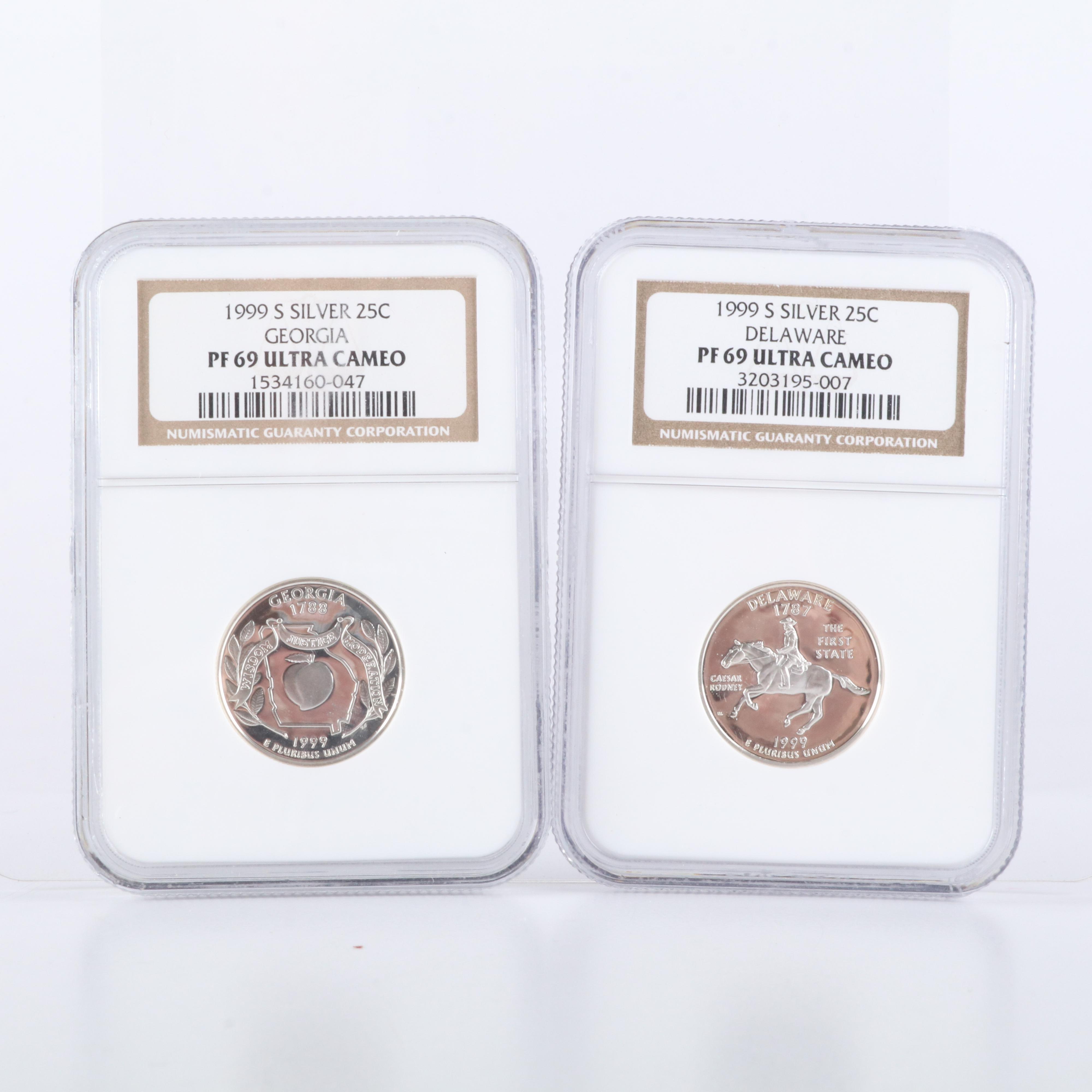 Fourteen Different NGC PF 69 Ultra Cameo Silver State Quarters