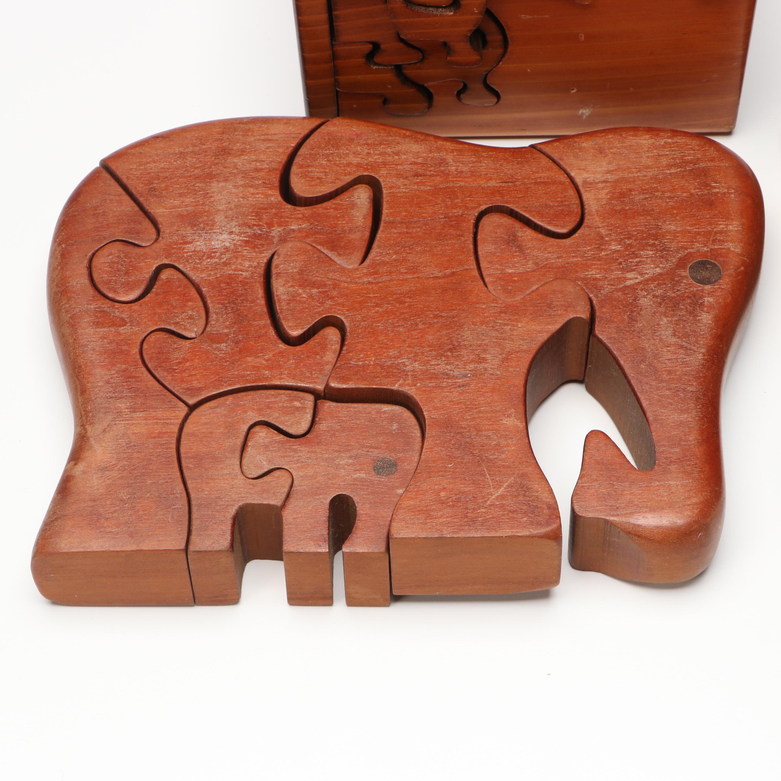 Iron Maiden Tavern Puzzle with Elephant-Shaped and Other Wooden Puzzle