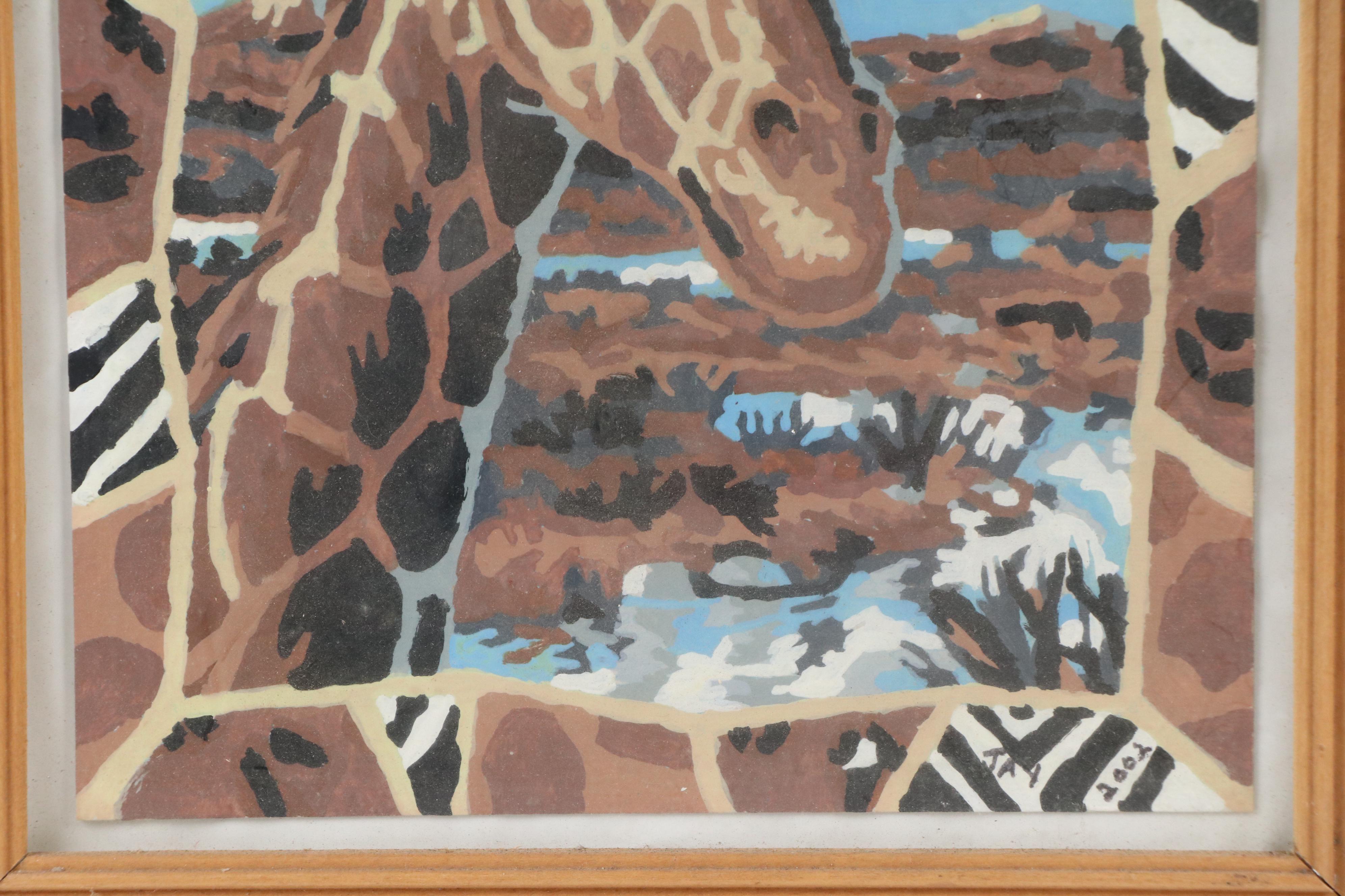 Acrylic Painting of Giraffe, 2002