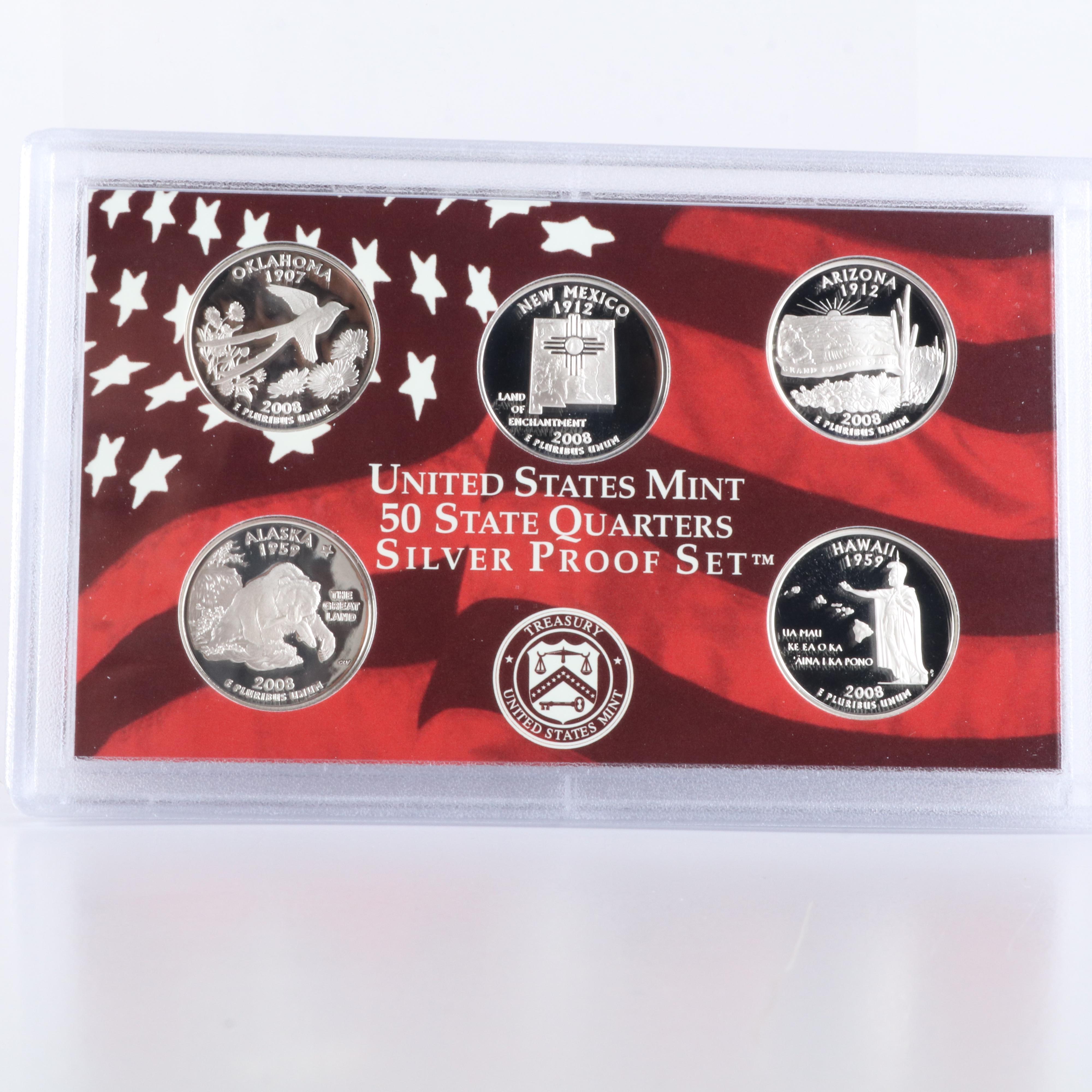A 2008 and 2009 United States Silver Proof Sets