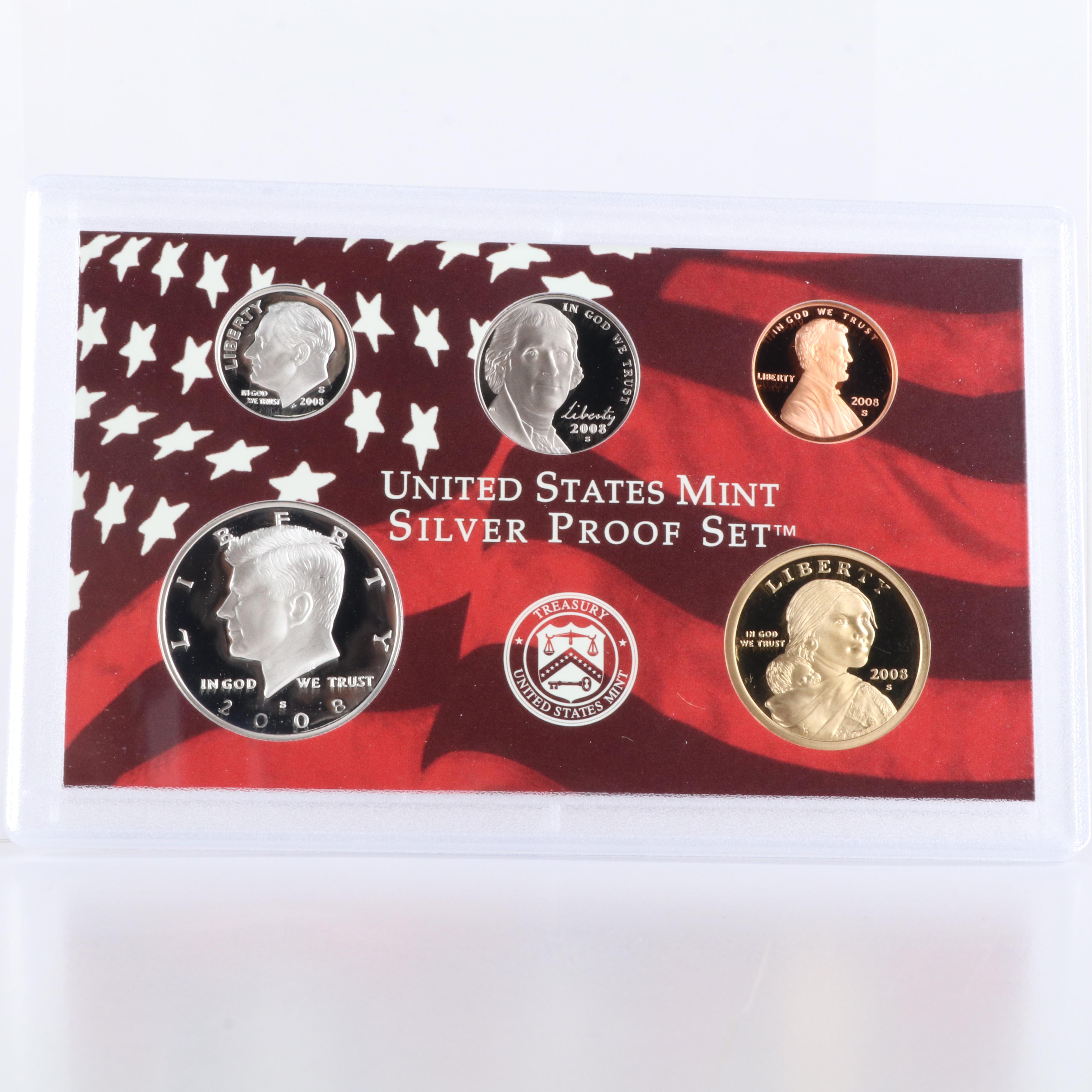 A 2008 and 2009 United States Silver Proof Sets