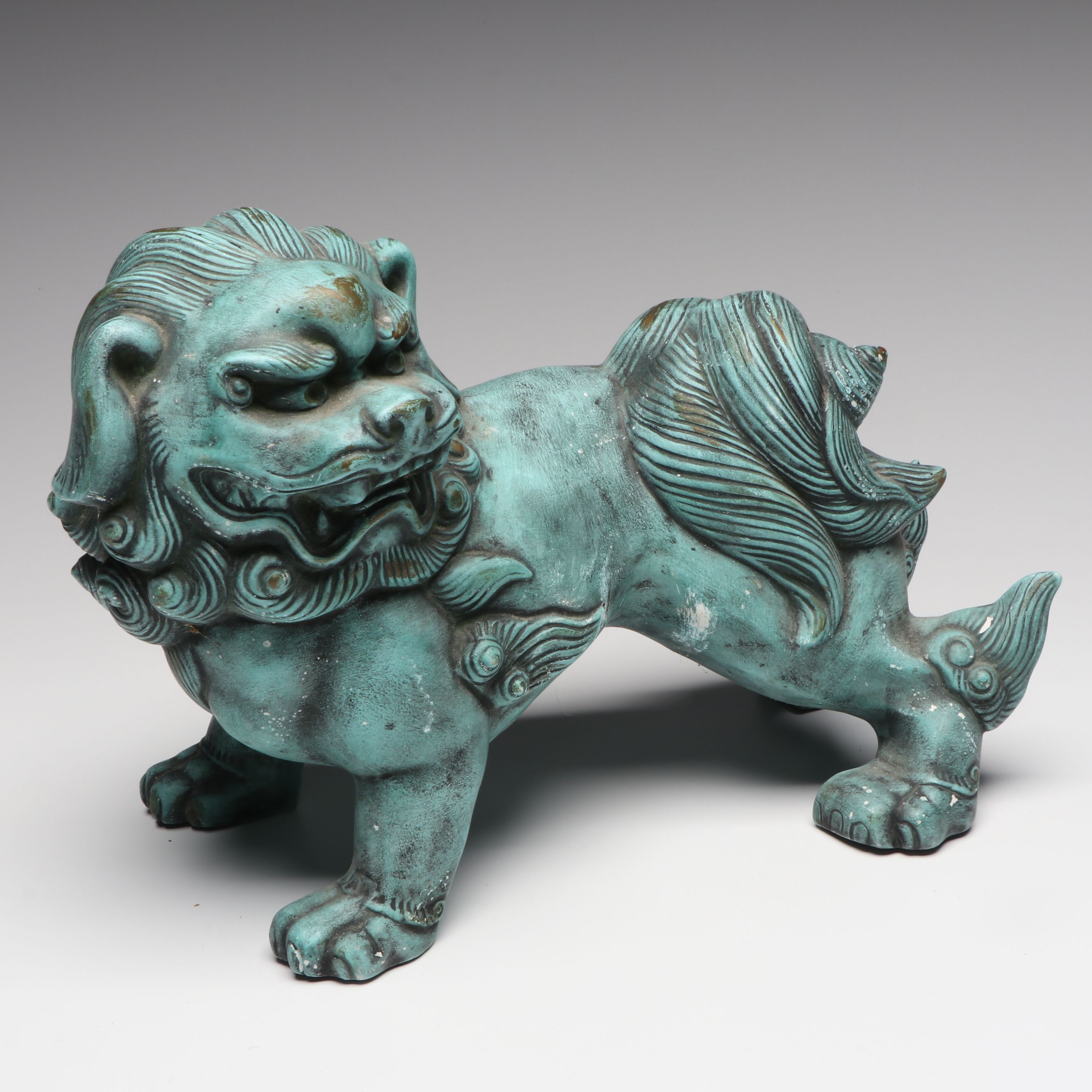 Ceramic Frog and Chinese Guardian Lion