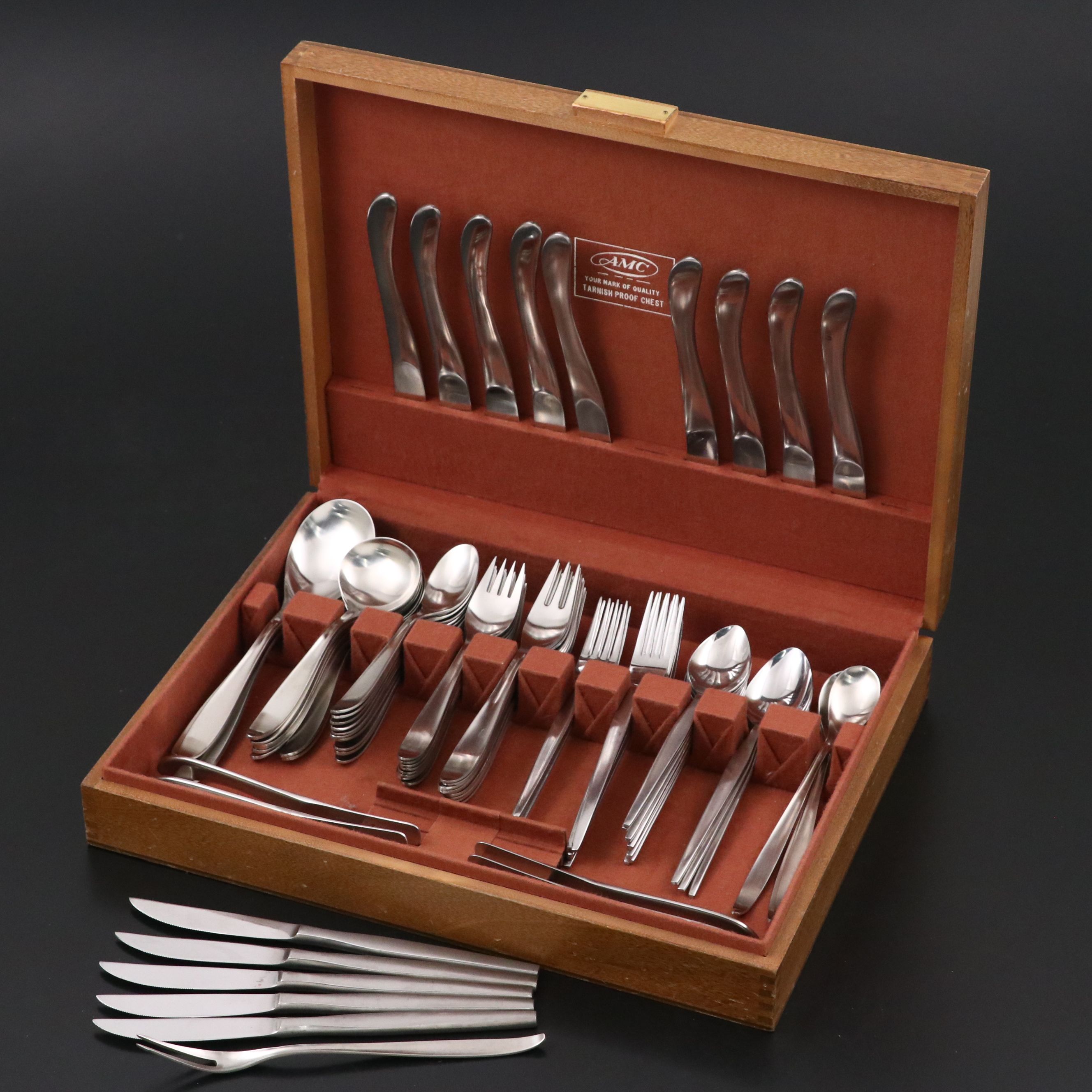 Lauffer, EKCO, and More Mid Century Modern Style Stainless Steel Flatware