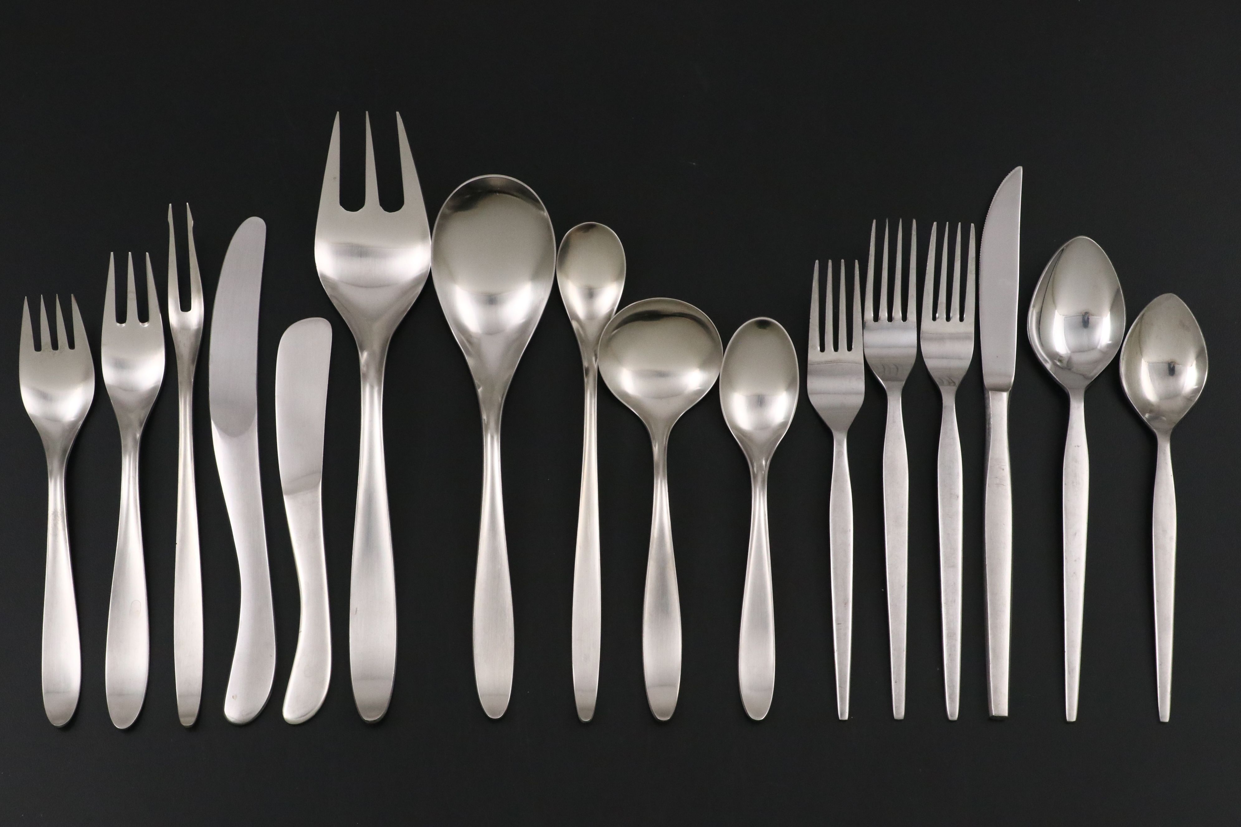 Lauffer, EKCO, and More Mid Century Modern Style Stainless Steel Flatware