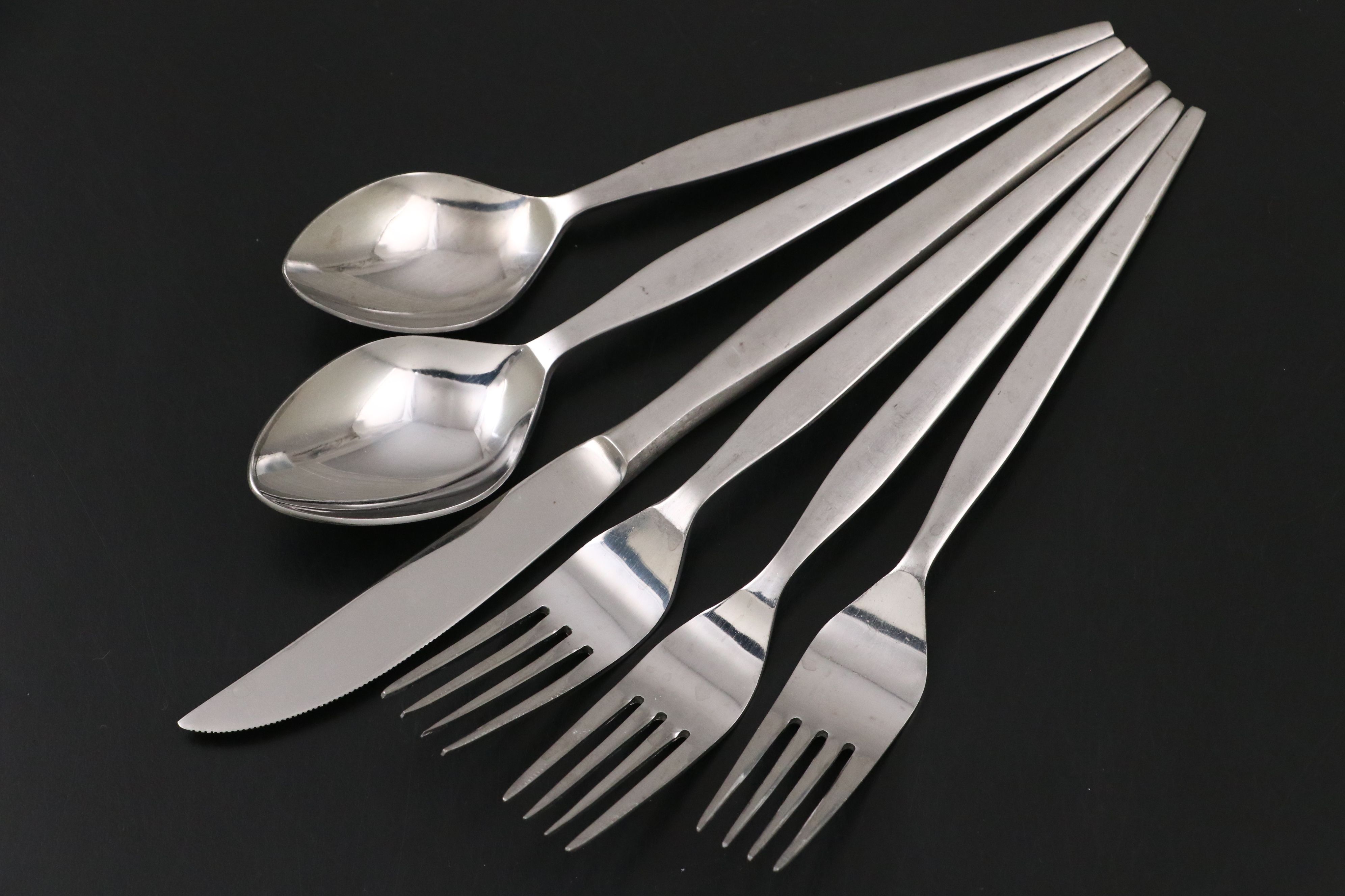 Lauffer, EKCO, and More Mid Century Modern Style Stainless Steel Flatware