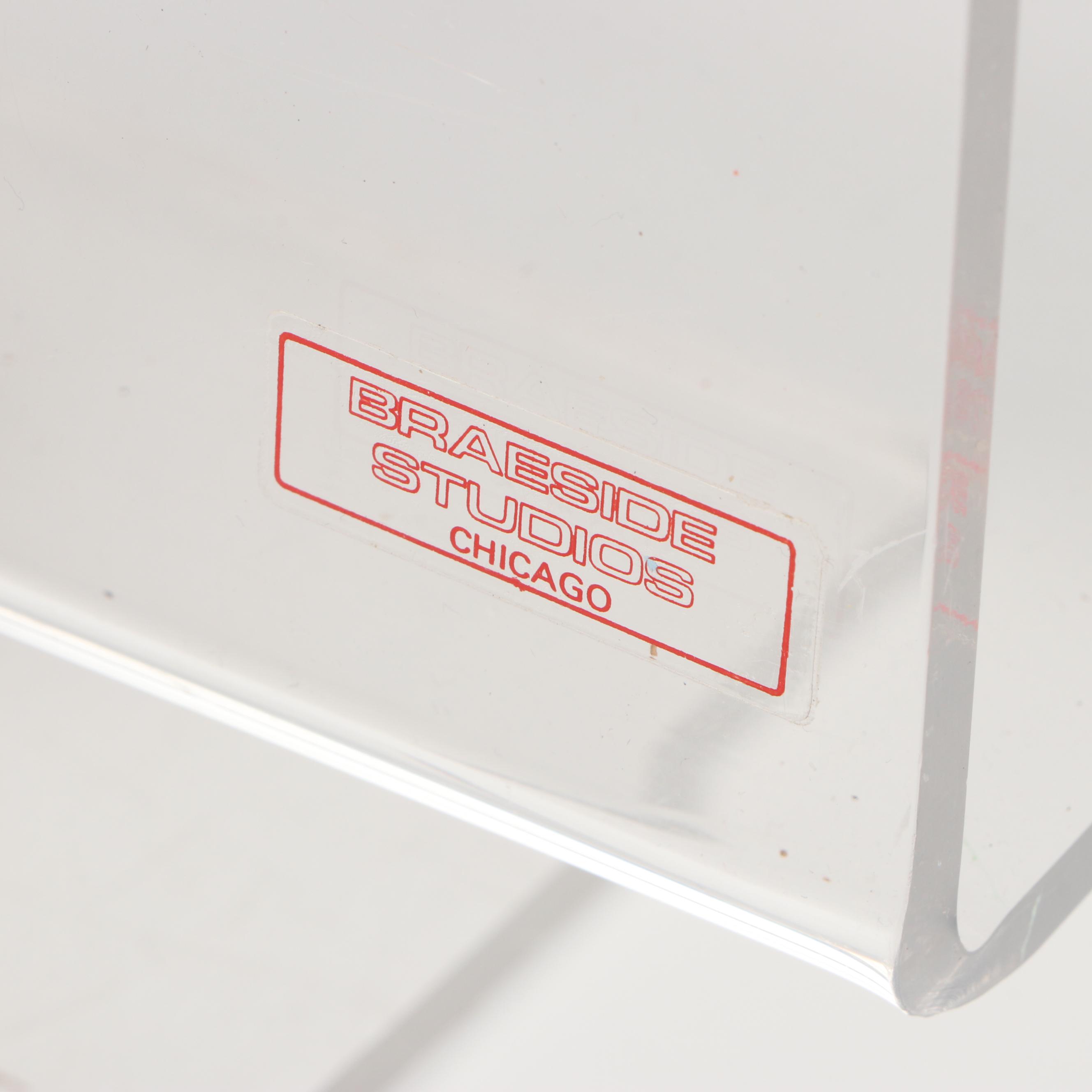 Braeside Studios Acrylic Magazine Rack with Floral Organizer and Tray