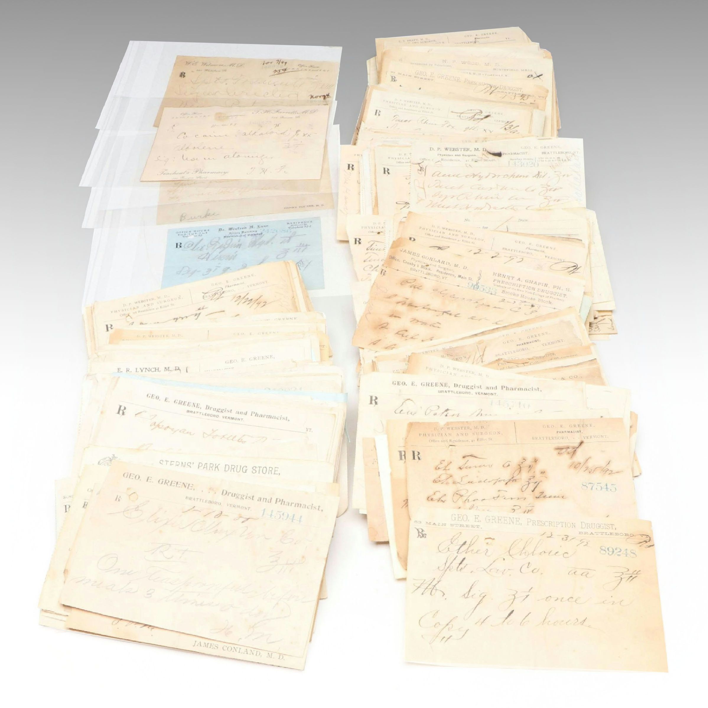 Prescription Forms for Cocaine, Heroin, Cannabis and Whiskey, 1890s-1910s