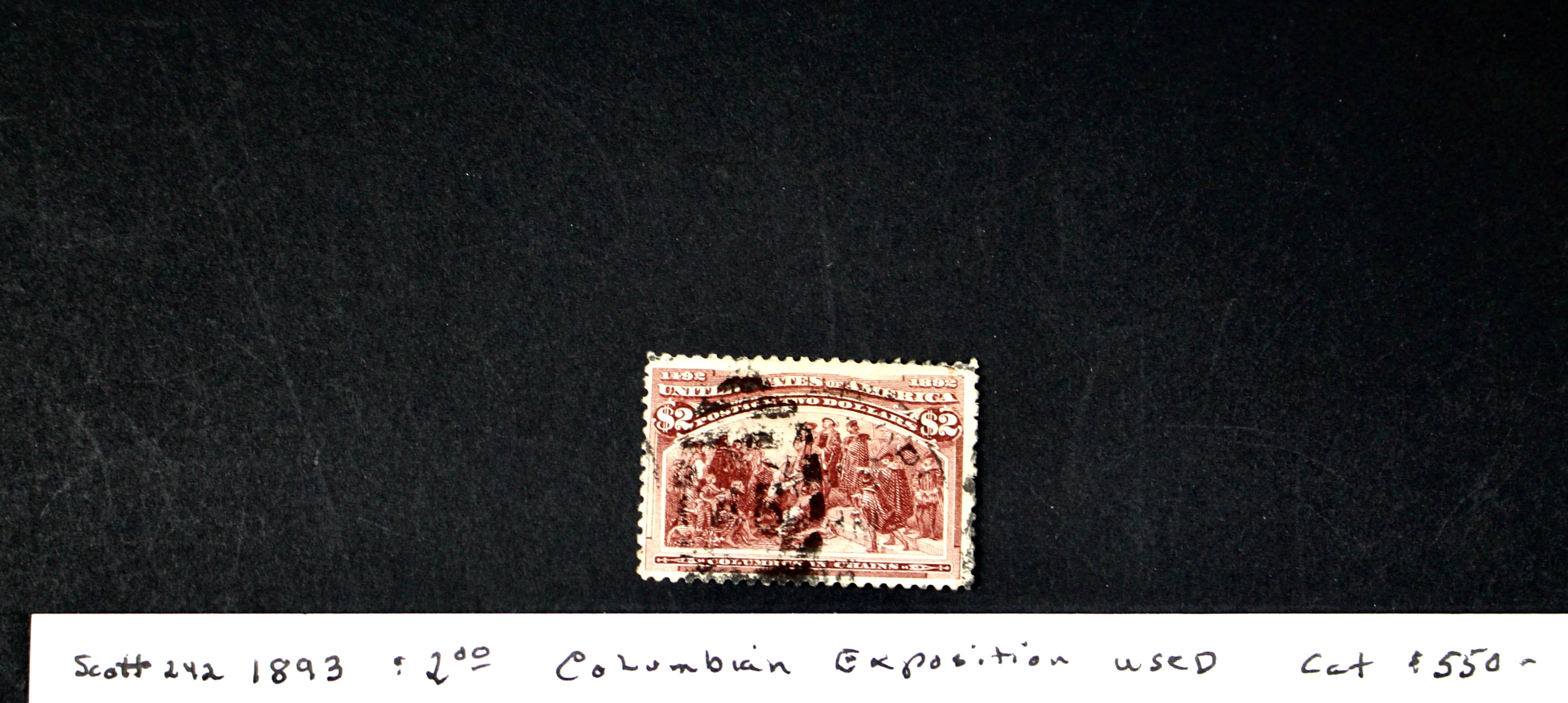 Scott 242 1893 $2 Columbian Exposition Postage Stamp