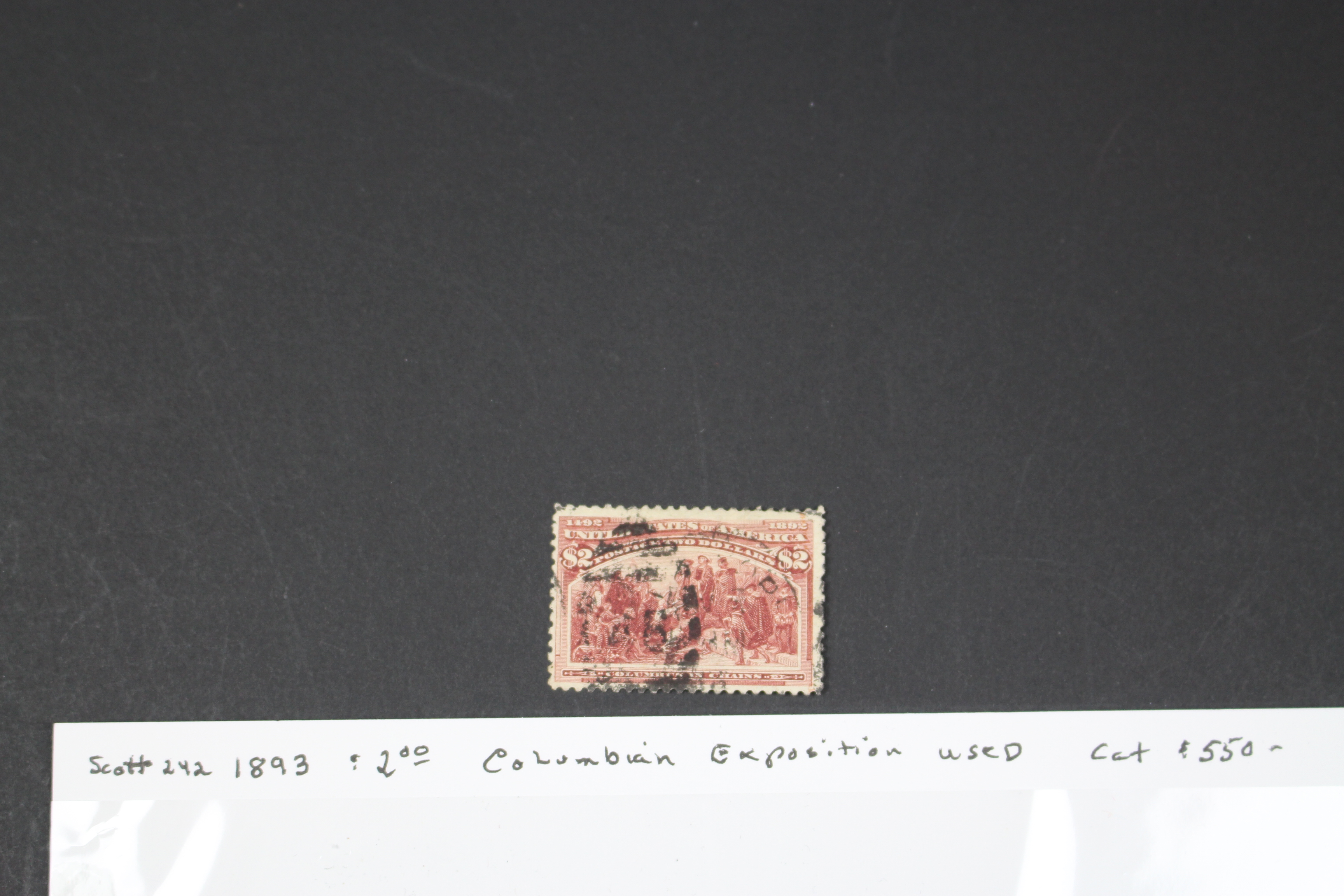 Scott 242 1893 $2 Columbian Exposition Postage Stamp