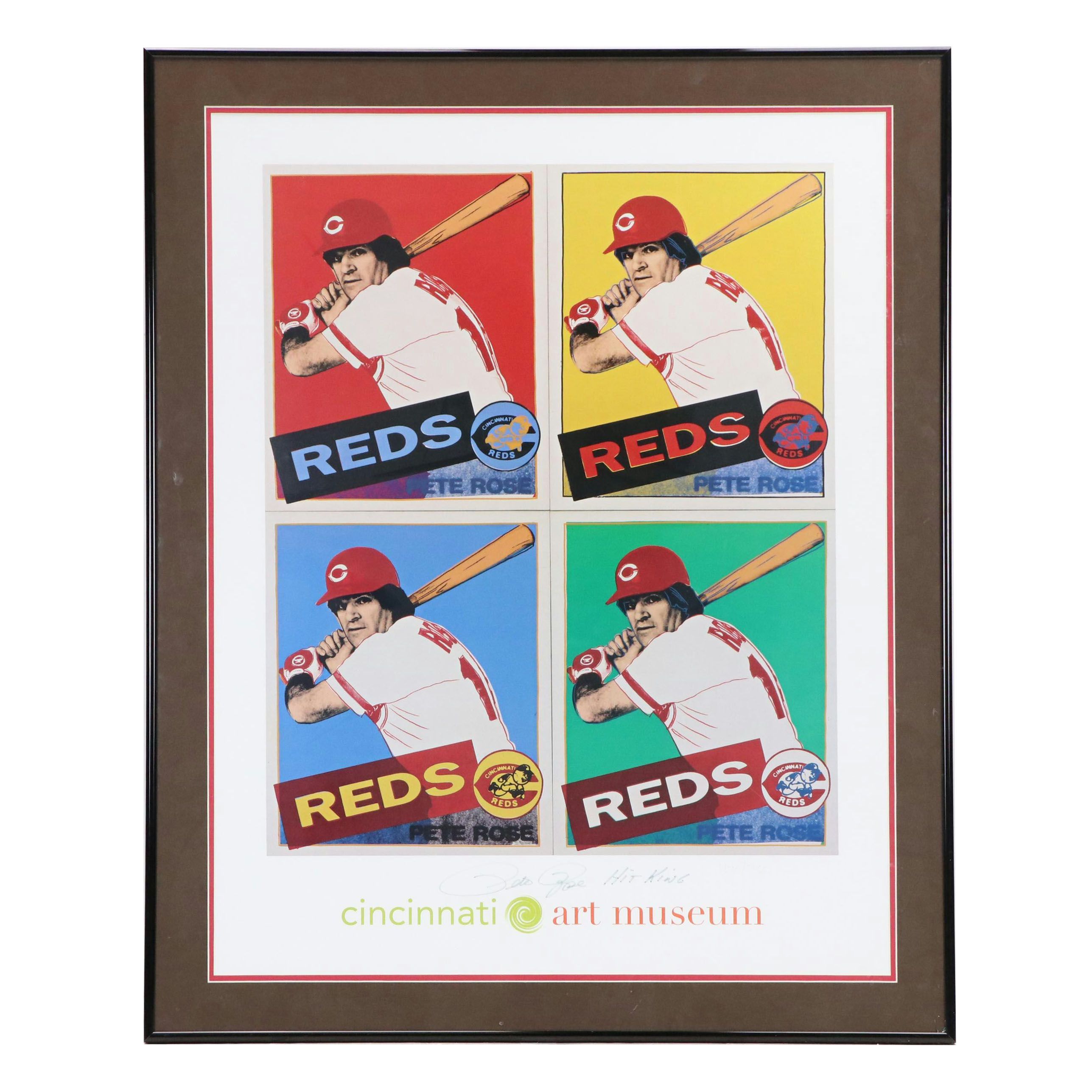 Pete Rose Signed, Matted and Framed Andy Warhol Print, with COA, 470/700