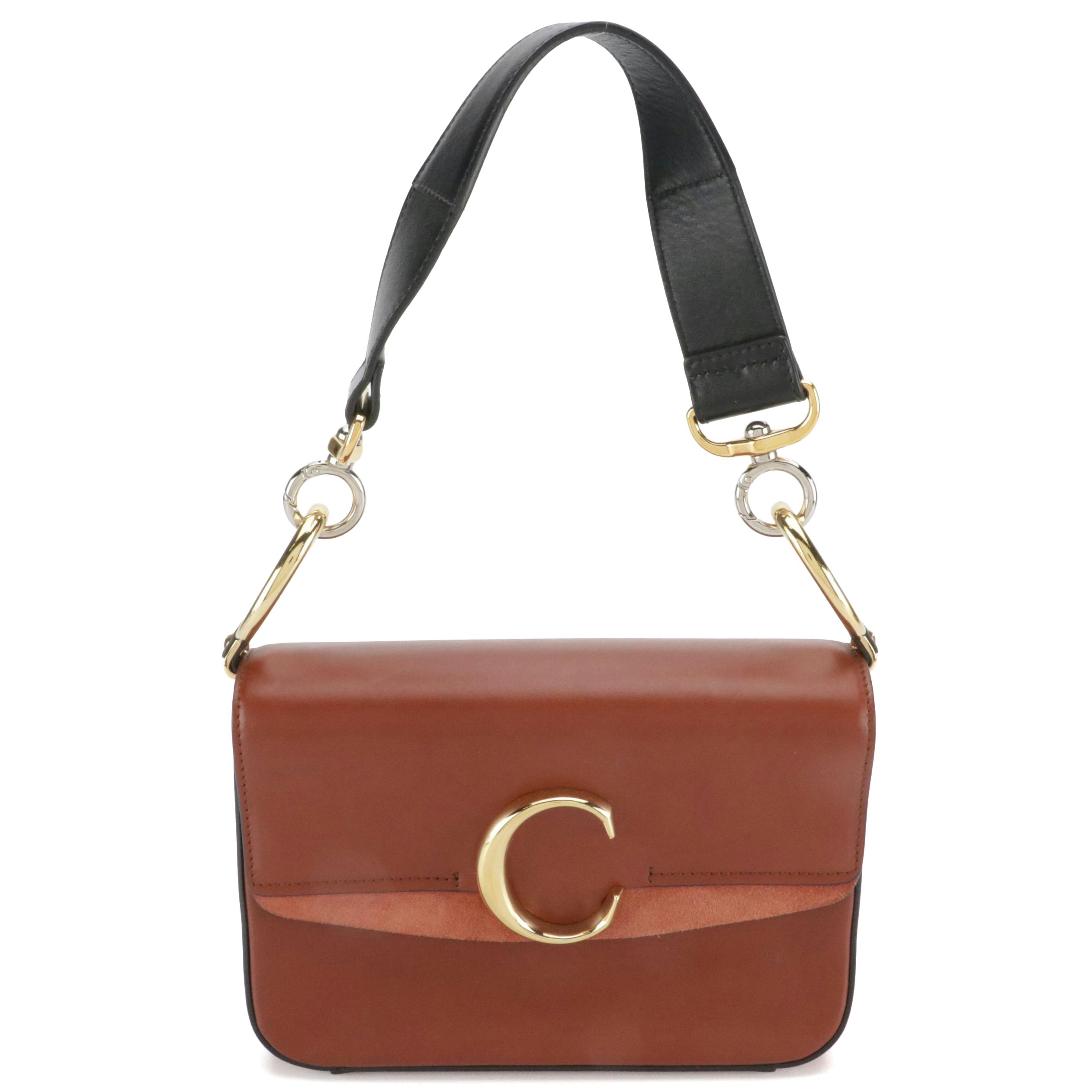 Chloé Double Carry Bag in Cinnamon Brown Calfskin Leather
