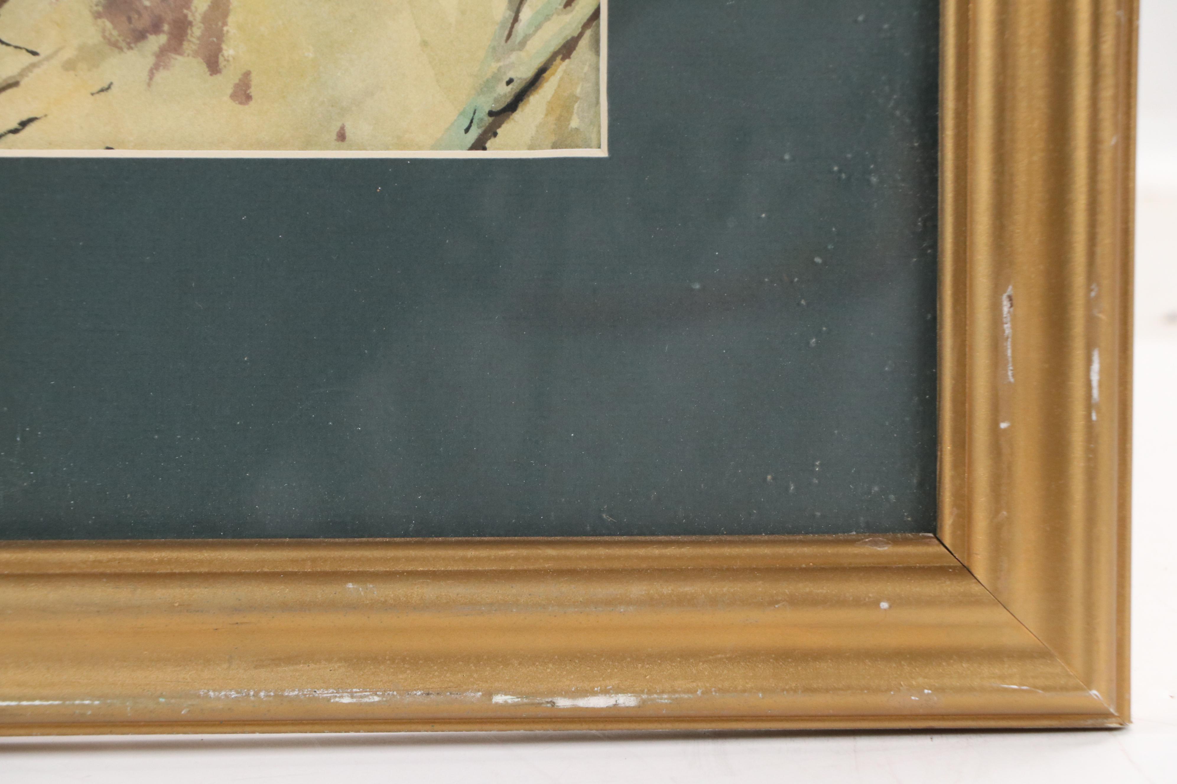 Watercolor Painting of Woodland Logging Scene