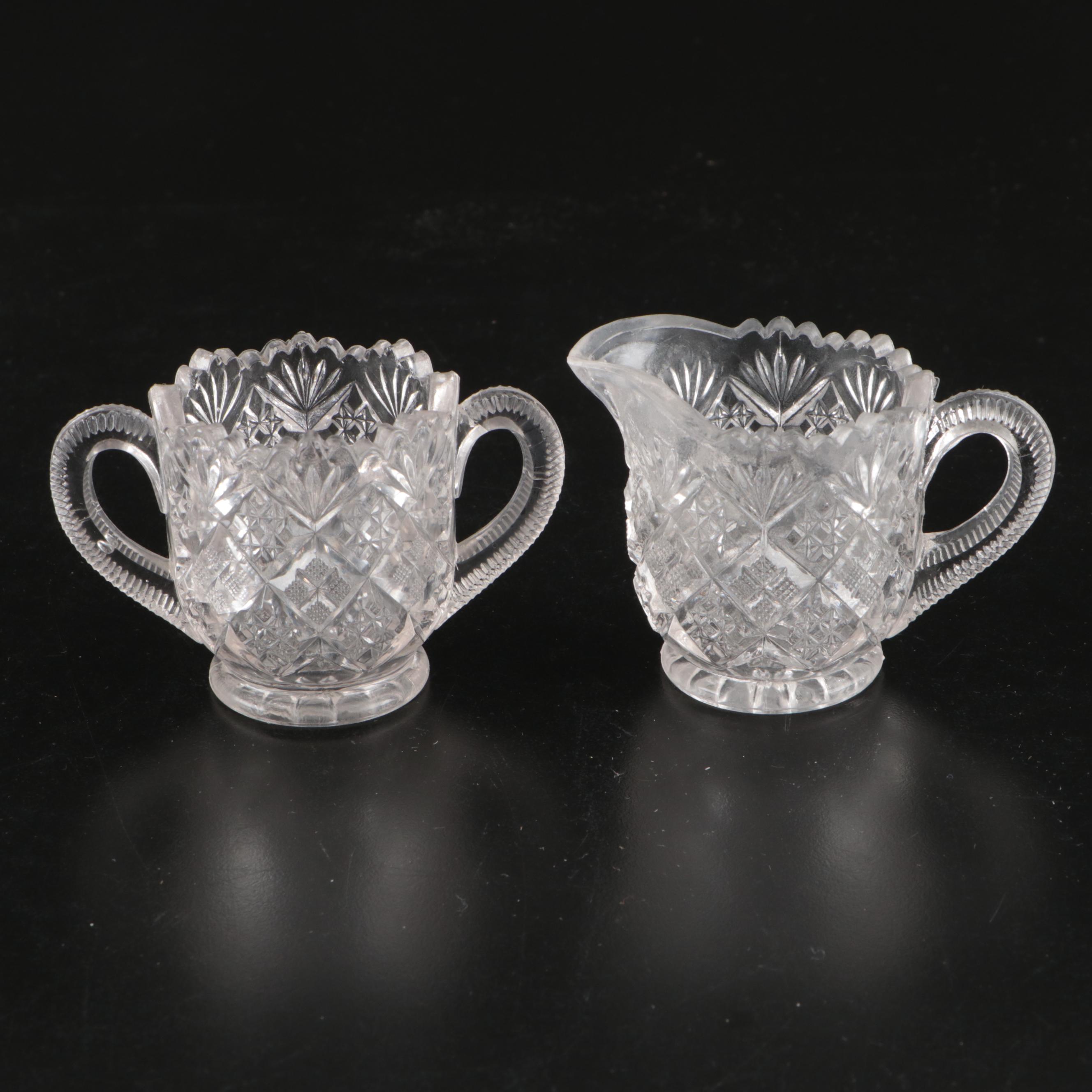 Victorian Style Condiment Set with Other Glass Tableware