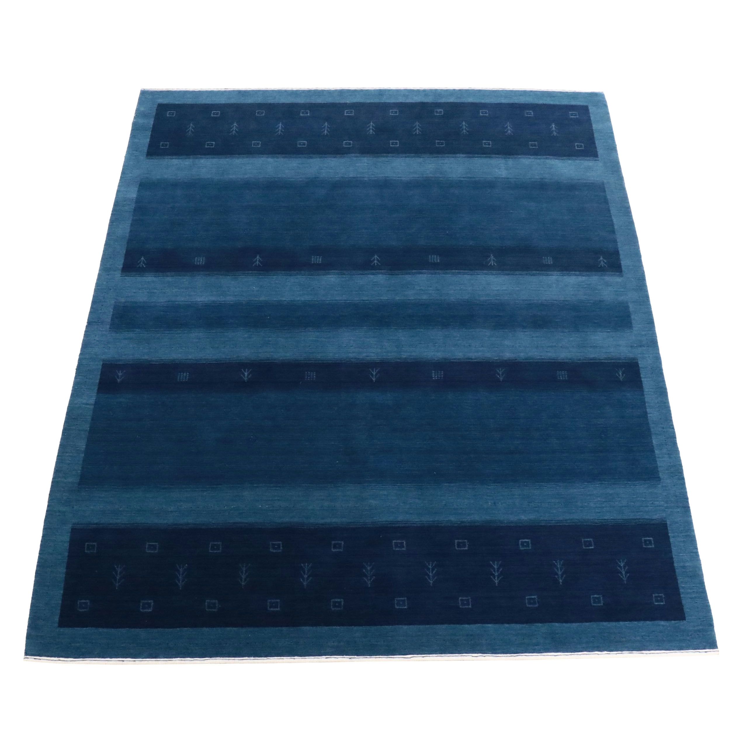 7'10 x 9'9 Hand-Knotted Indo-Persian Gabbeh Area Rug