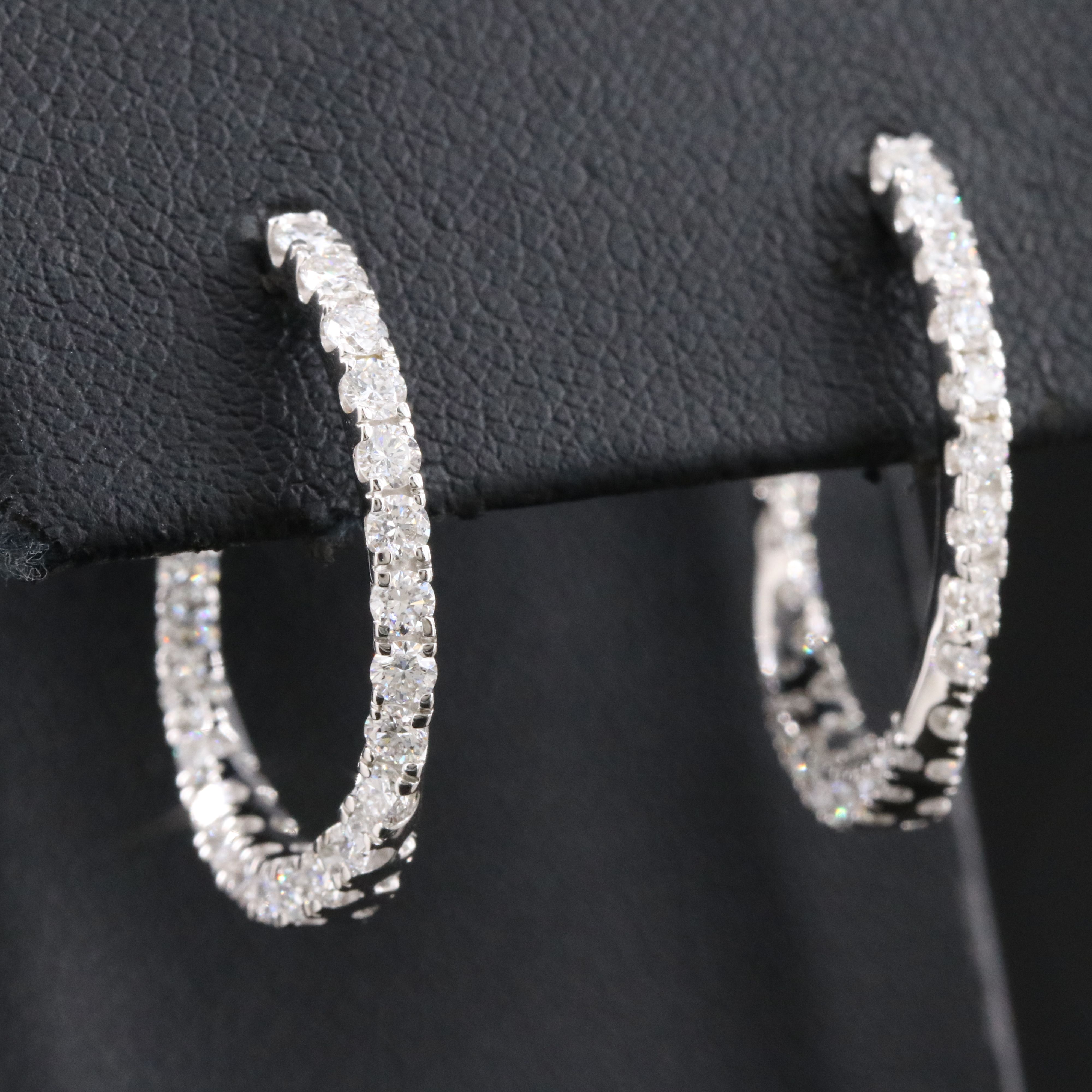 14K 1.50 CTW Lab Grown Diamond Inside-Out Half Hoops