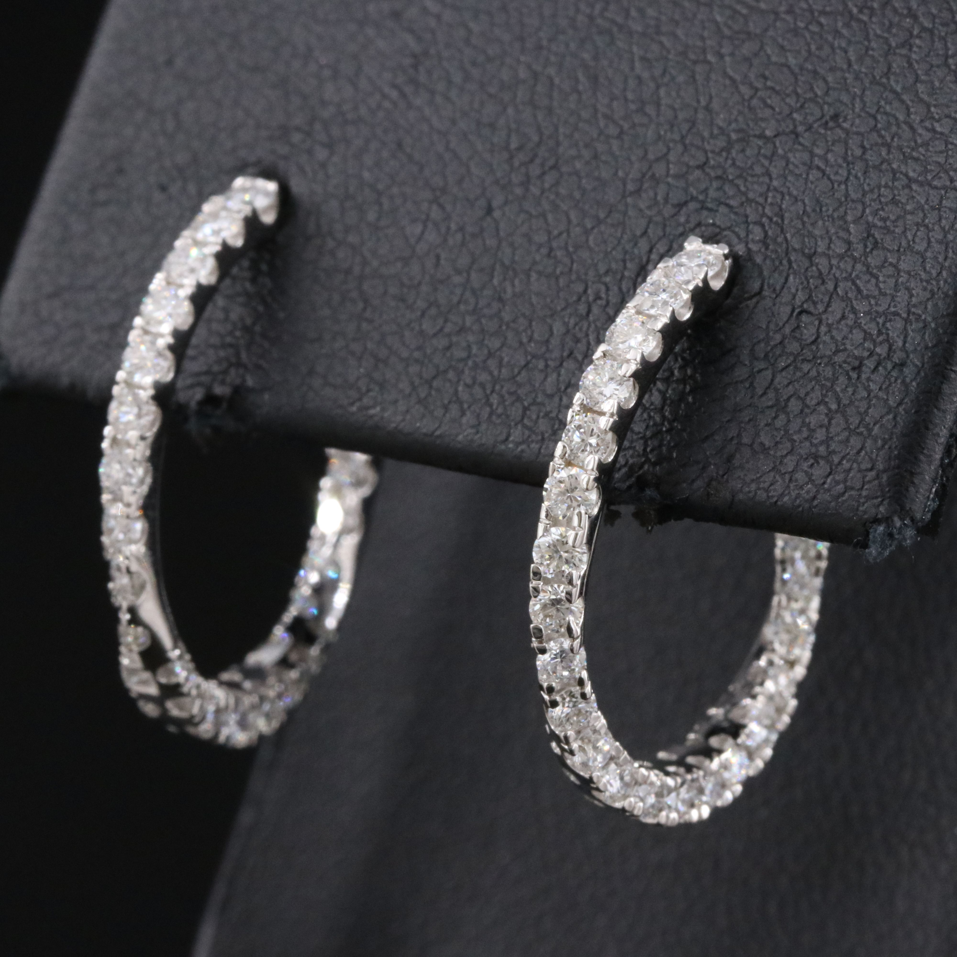 14K 1.50 CTW Lab Grown Diamond Inside-Out Half Hoops