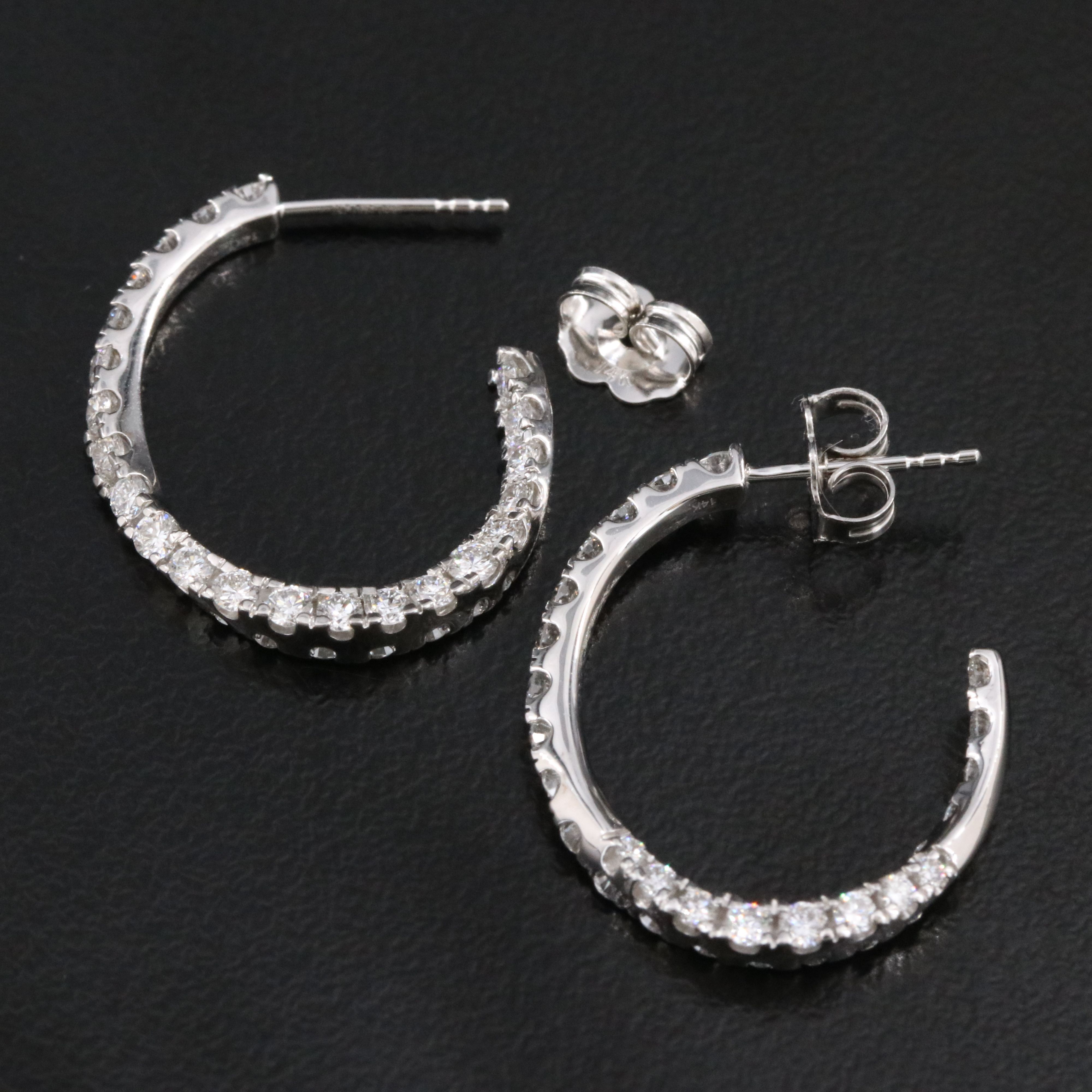 14K 1.50 CTW Lab Grown Diamond Inside-Out Half Hoops