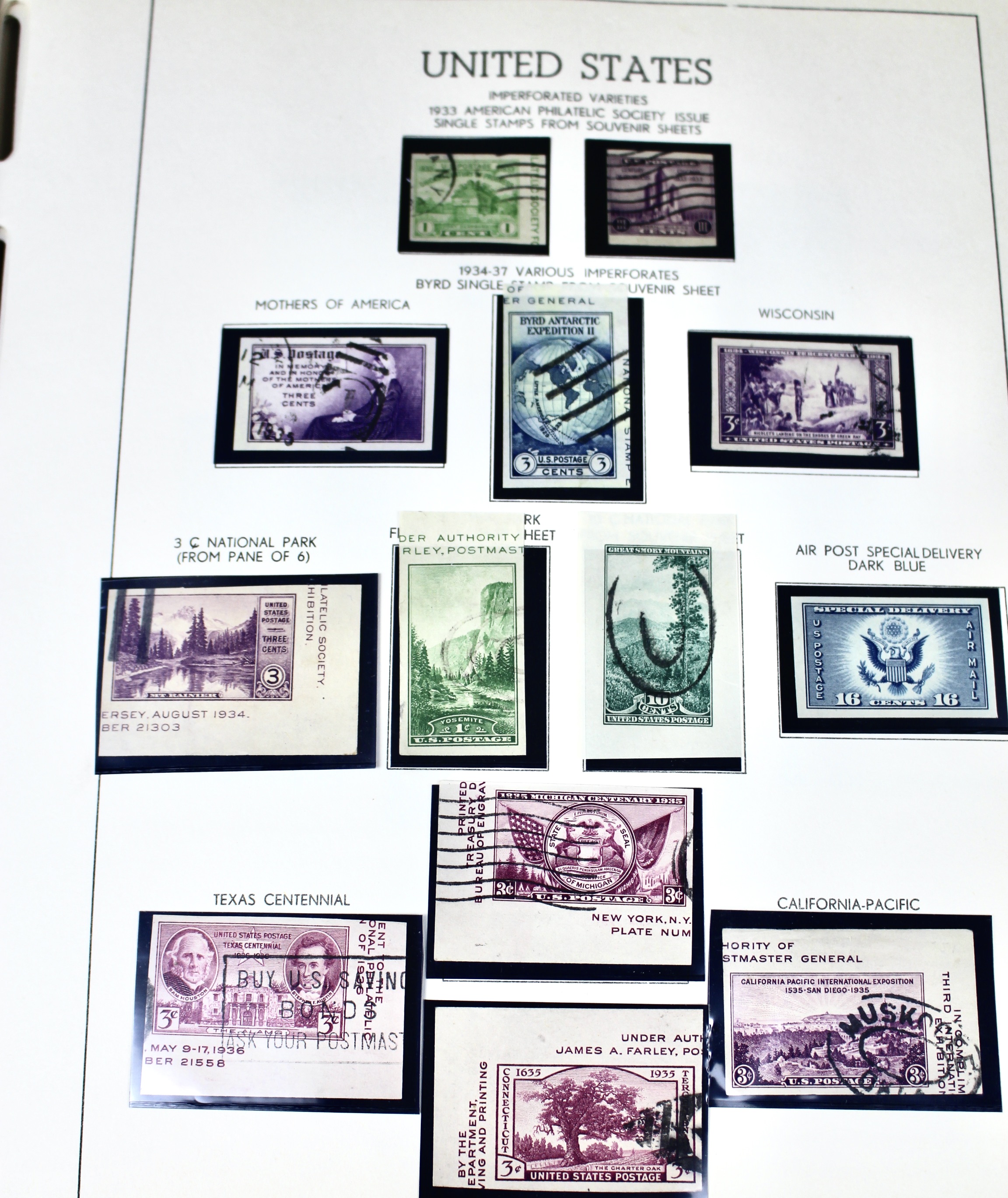 U.S. Postage Stamp Collection, 1931 to 1968, Mostly Mint Condition