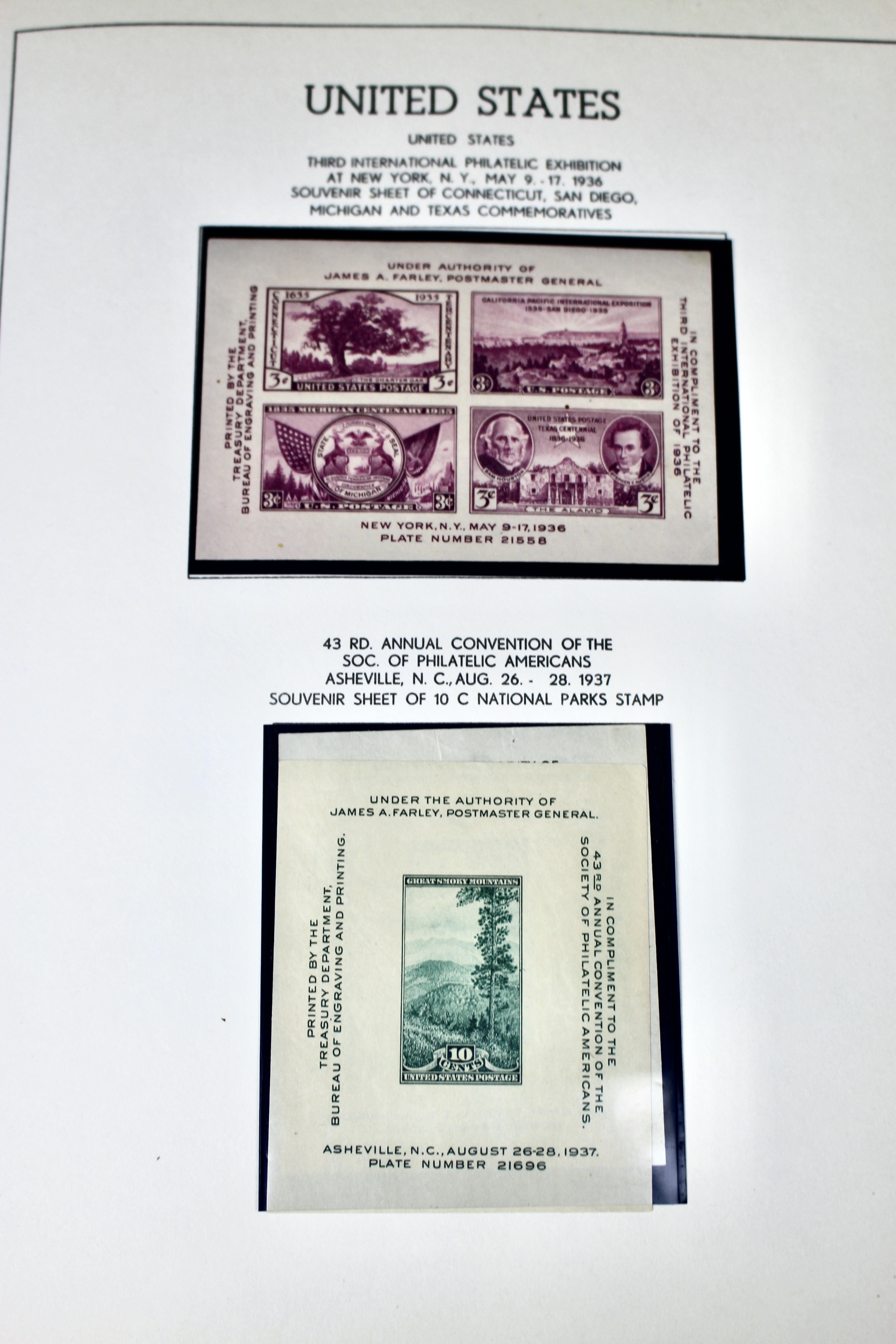 U.S. Postage Stamp Collection, 1931 to 1968, Mostly Mint Condition
