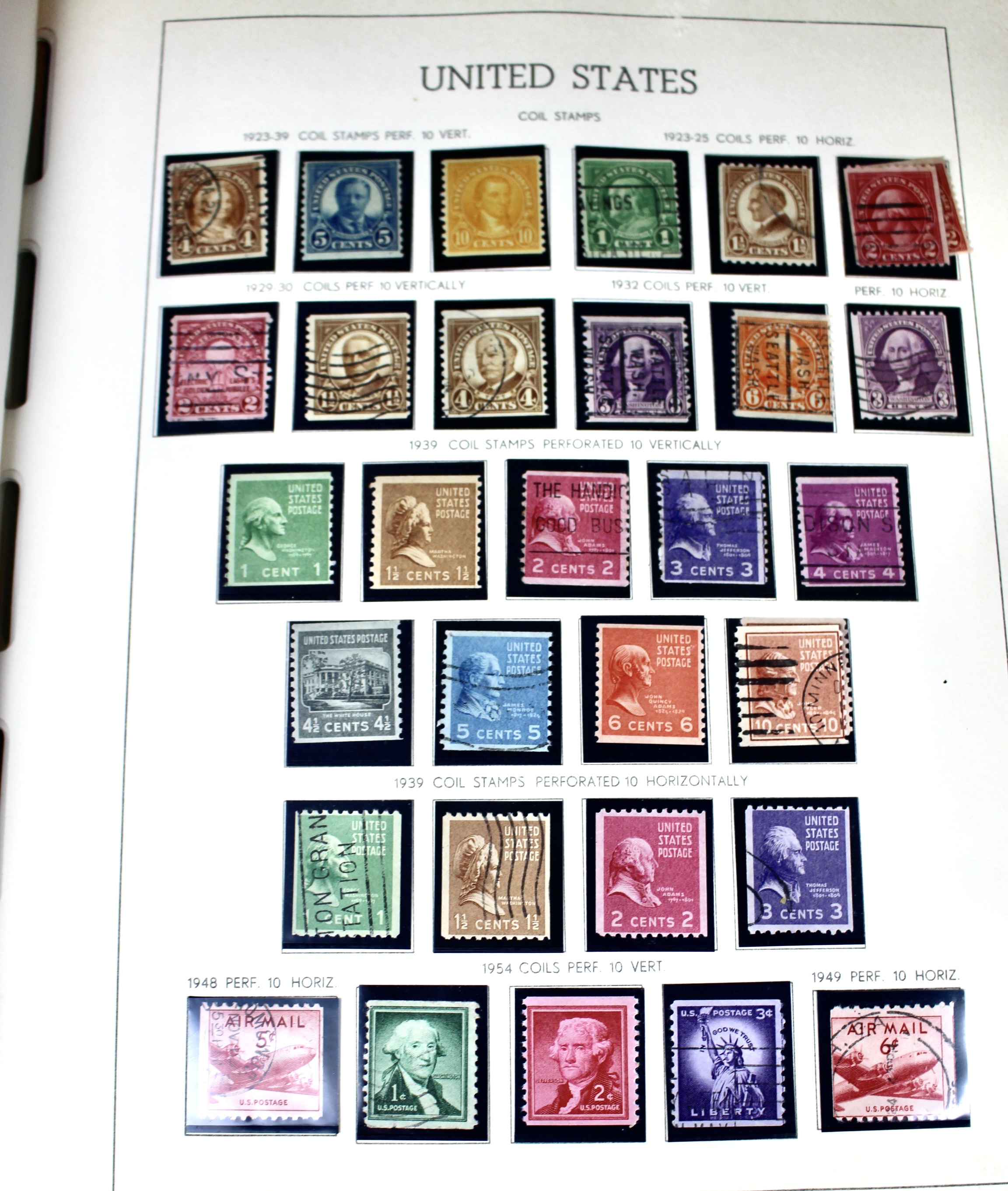 U.S. Postage Stamp Collection, 1931 to 1968, Mostly Mint Condition
