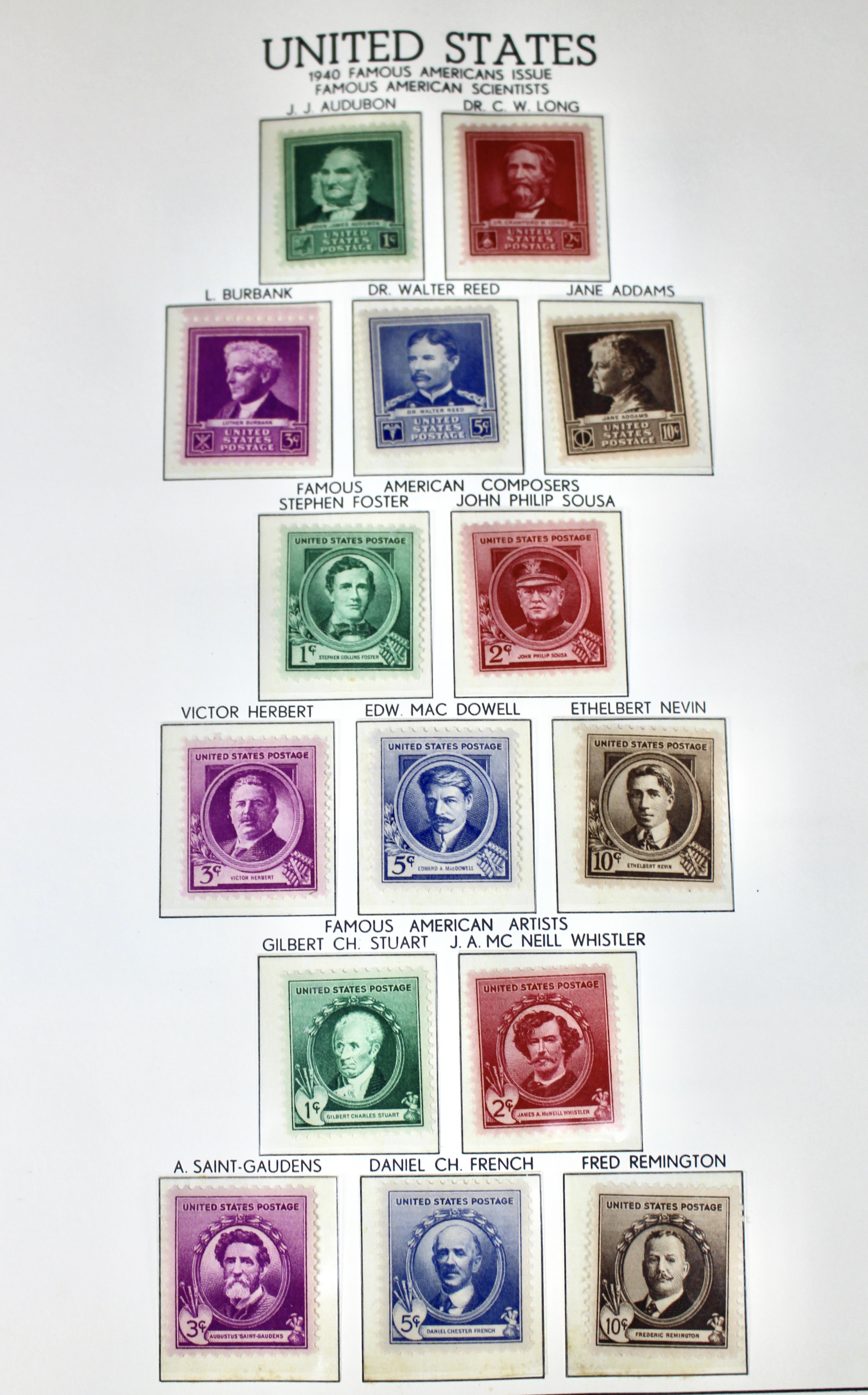 U.S. Postage Stamp Collection, 1931 to 1968, Mostly Mint Condition