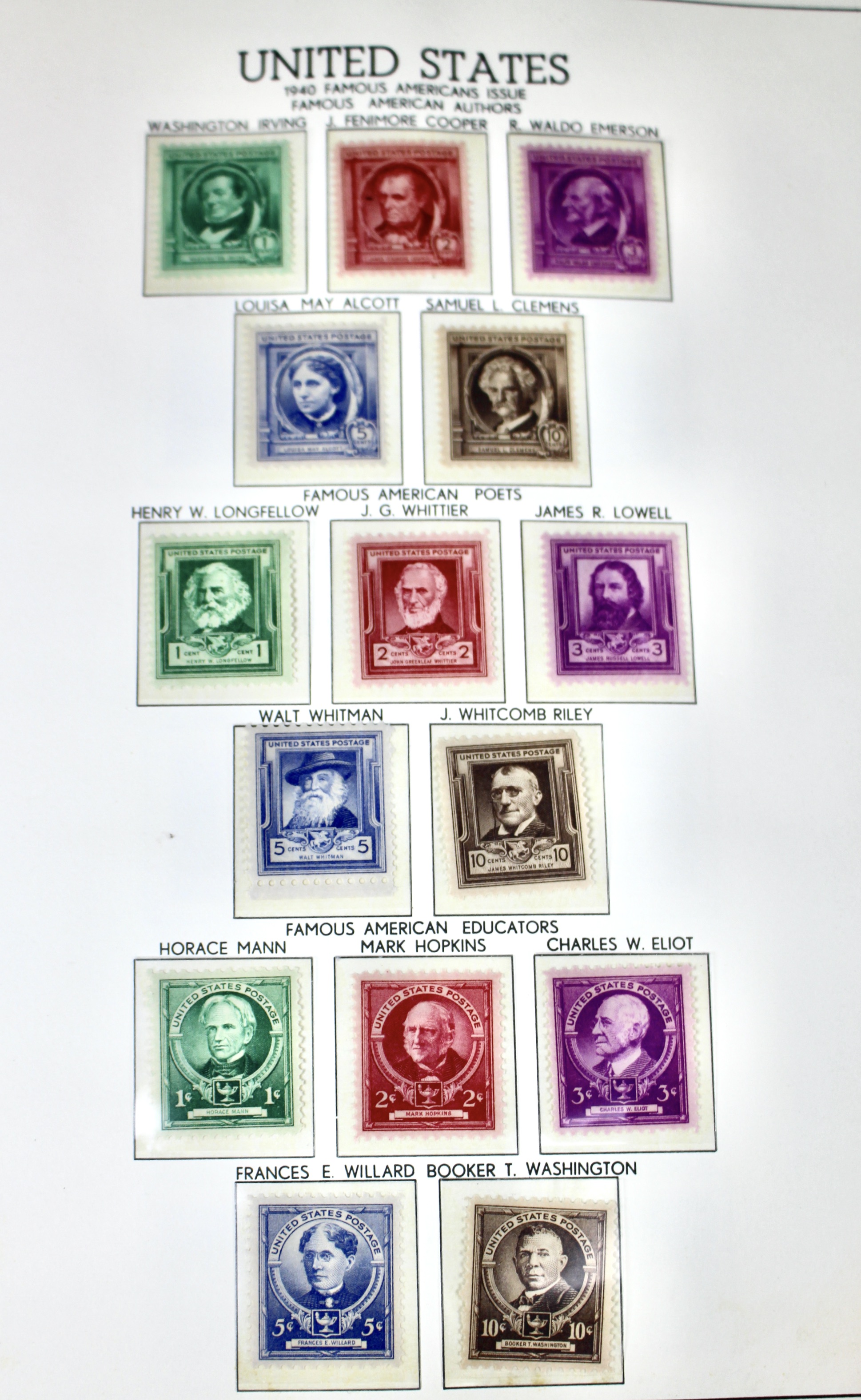 U.S. Postage Stamp Collection, 1931 to 1968, Mostly Mint Condition
