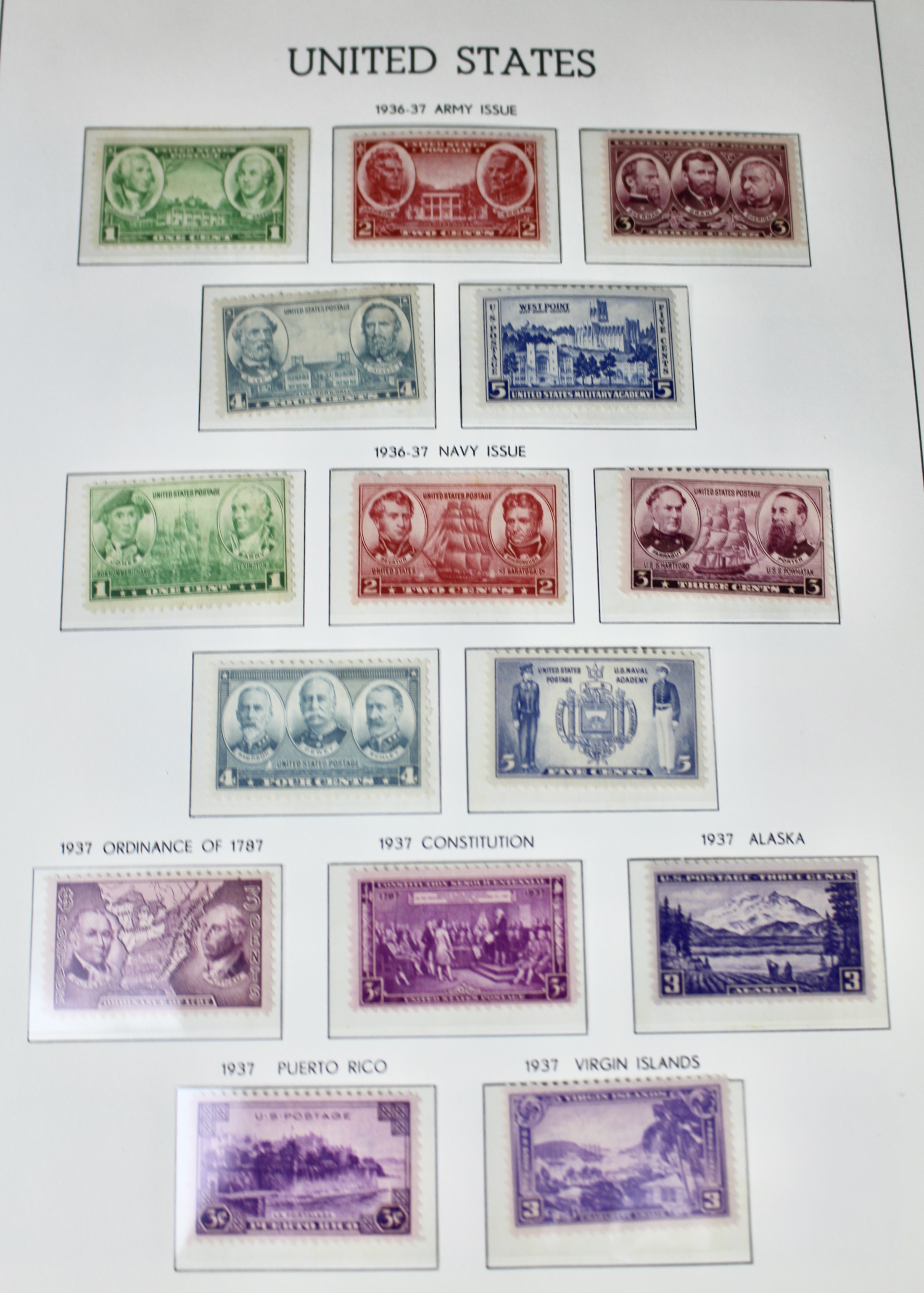 U.S. Postage Stamp Collection, 1931 to 1968, Mostly Mint Condition