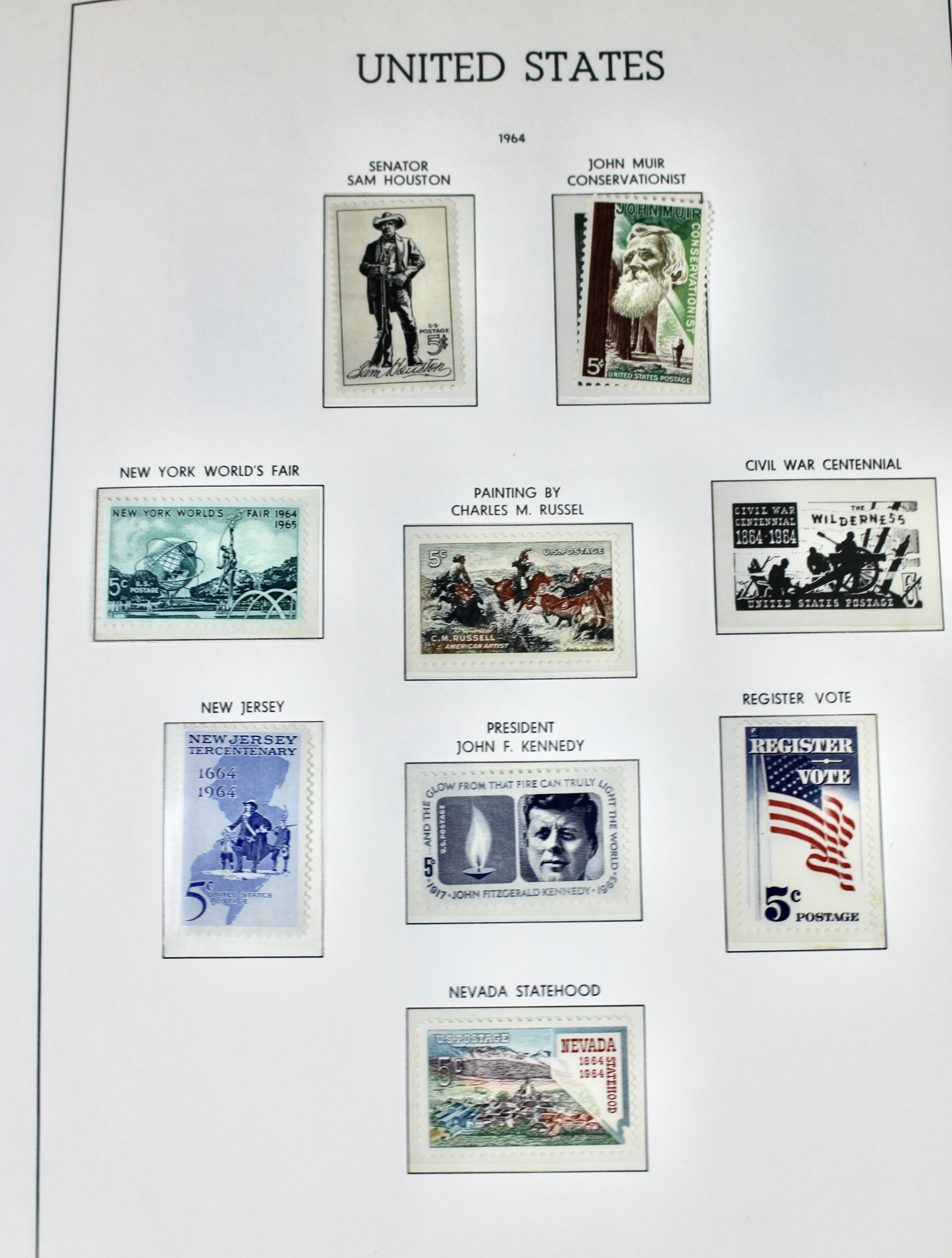 U.S. Postage Stamp Collection, 1931 to 1968, Mostly Mint Condition