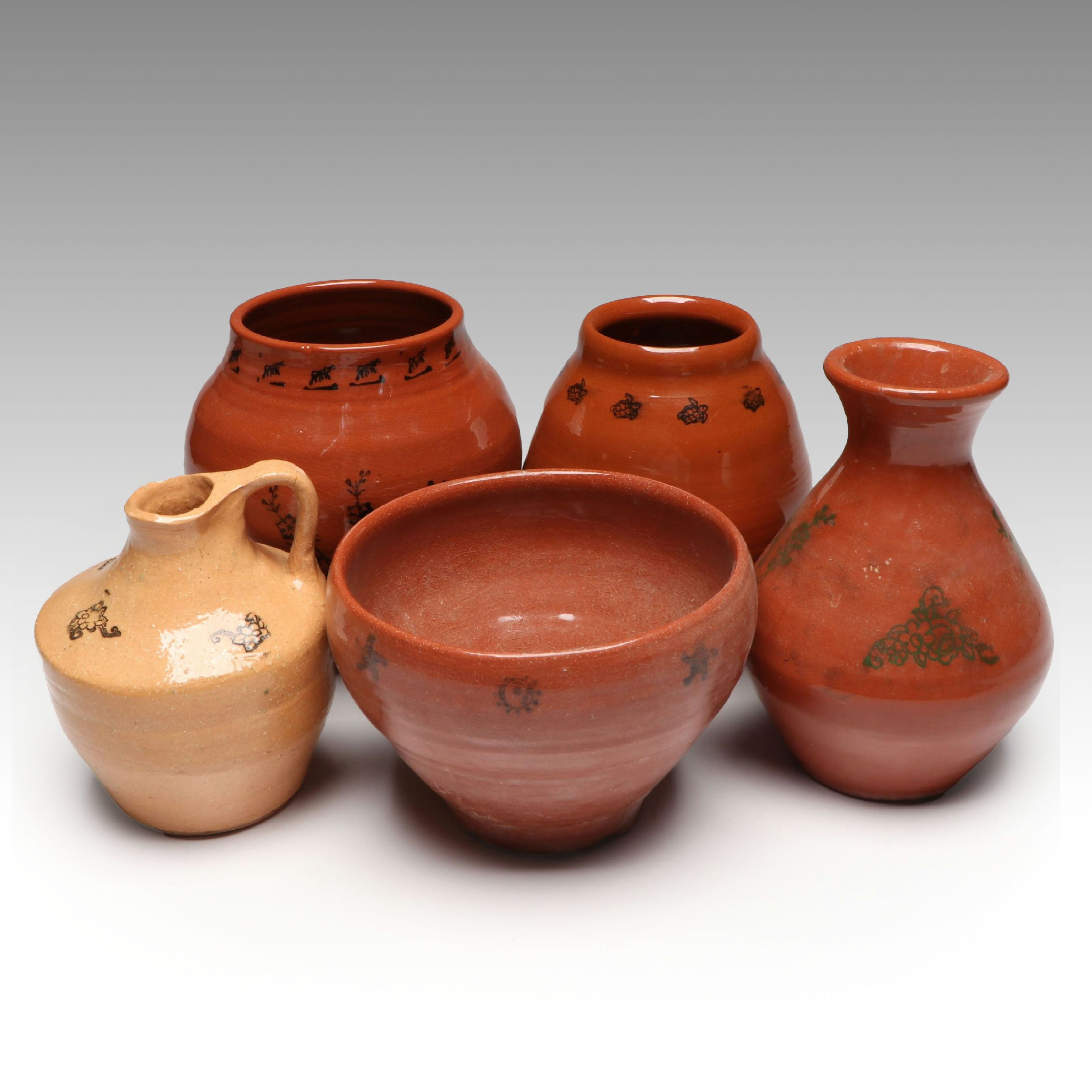 William Lutz Stamp Pattern Terracotta Pottery