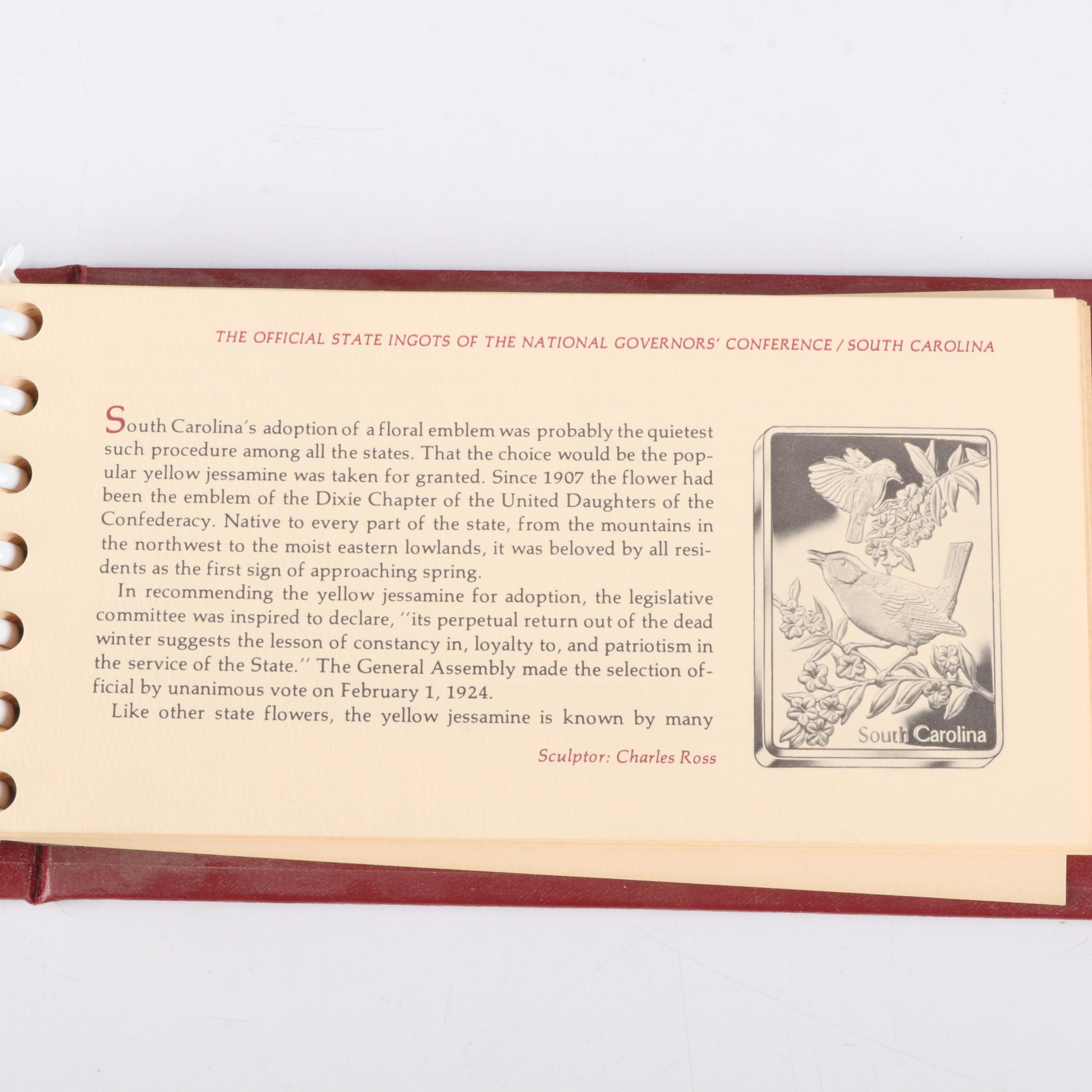 "Official State Ingots of the National Governors Conference" 50 Silver Ingot Set