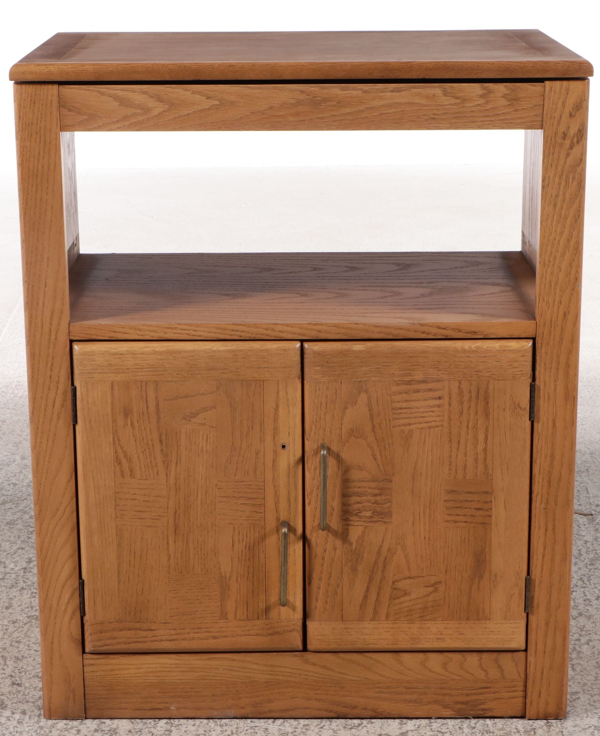 Modernist Style Oak Media Console