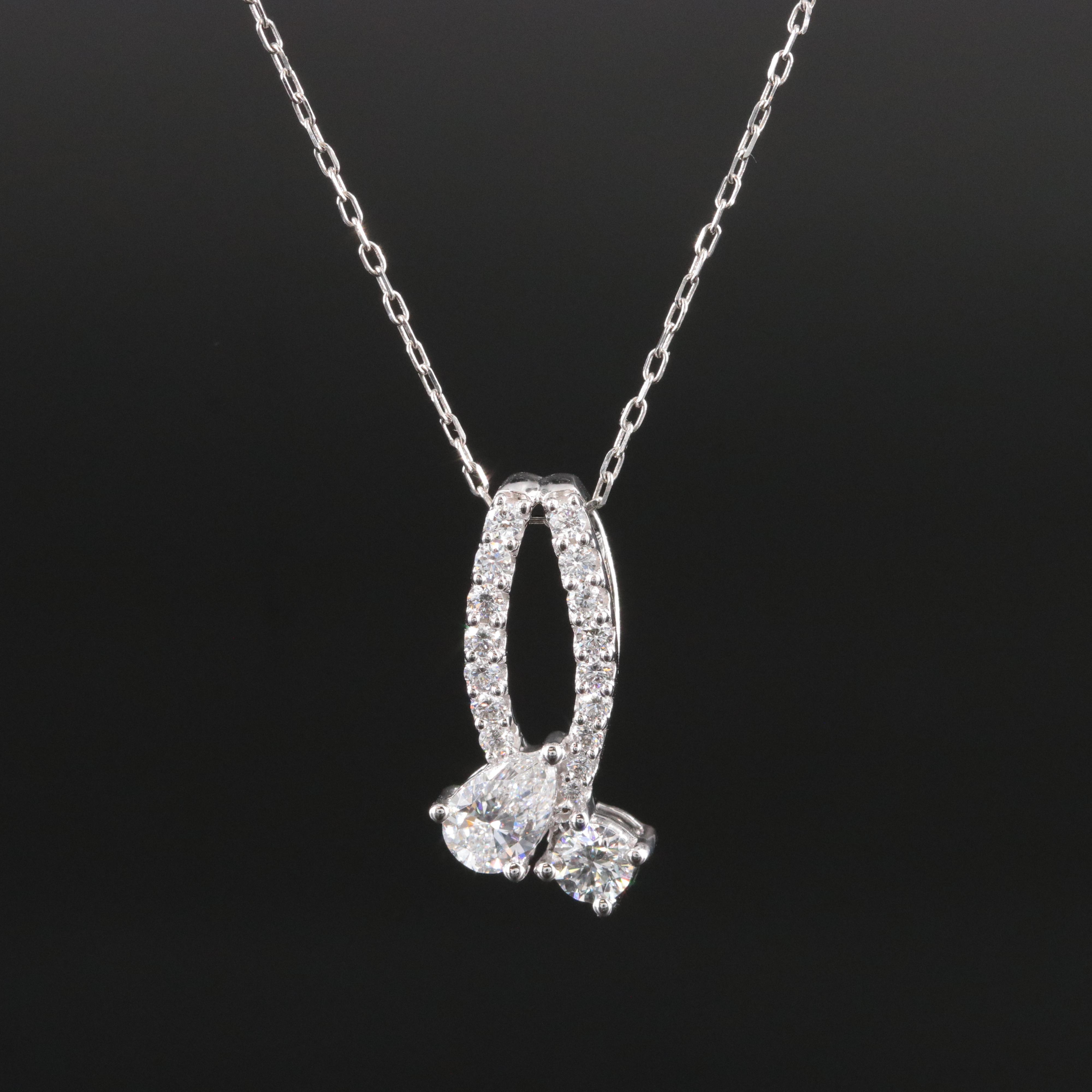 14K 1.00 CTW Lab Grown Diamond Pendant Necklace