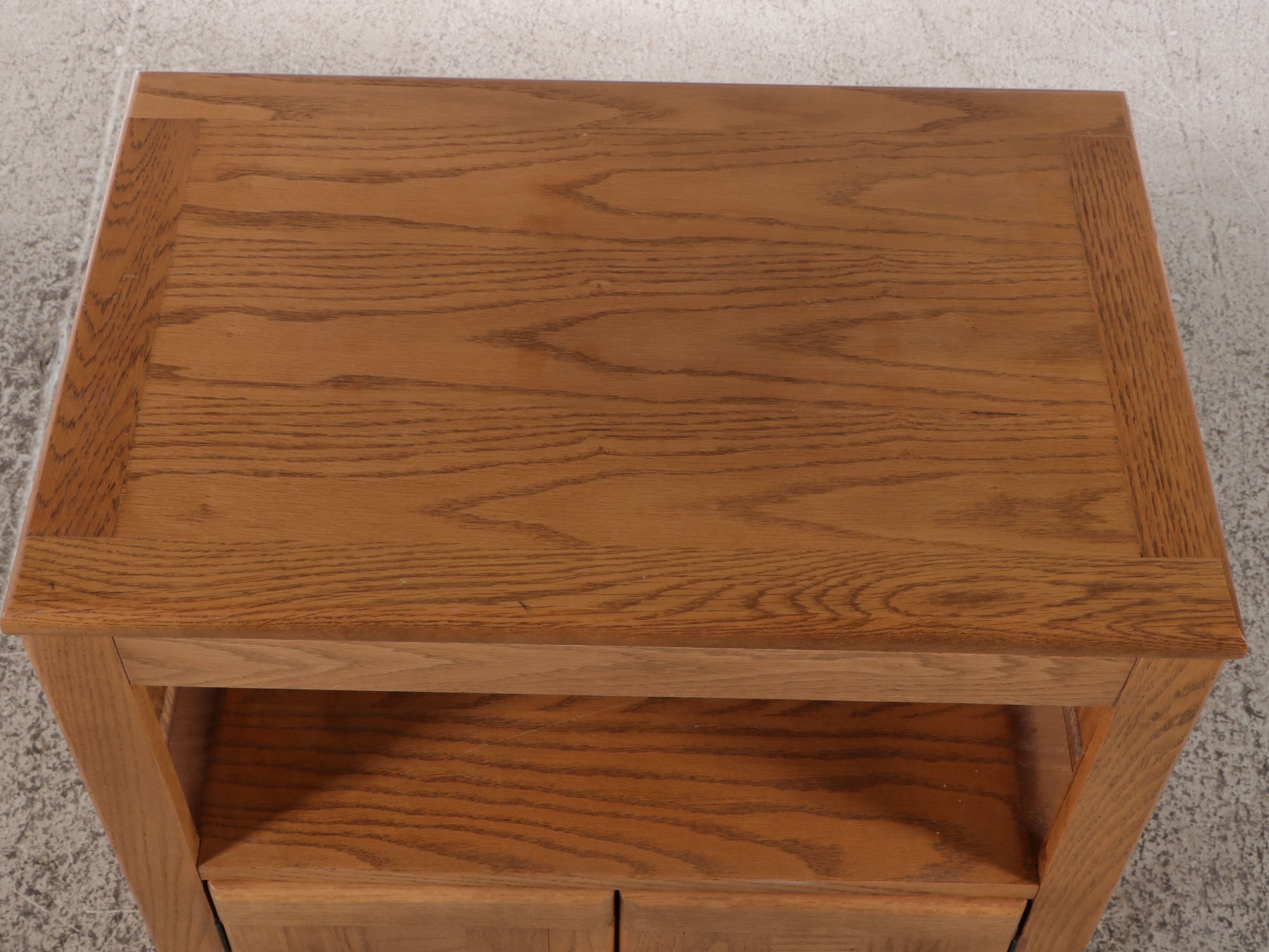 Modernist Style Oak Media Console